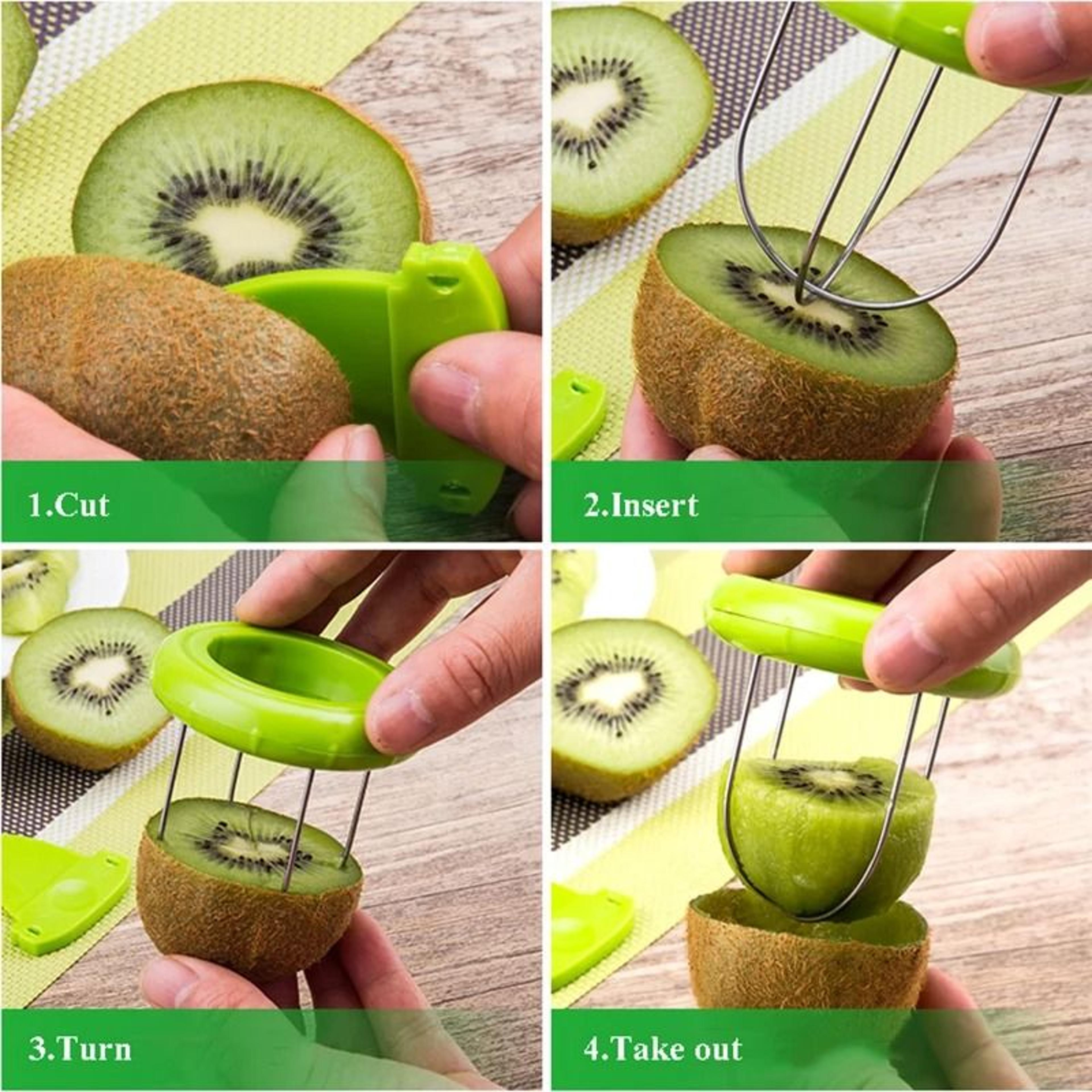 Kiwi Cutter Peeler Slicer Kitchen Detachable Stainless Steel Fruit Tool 3