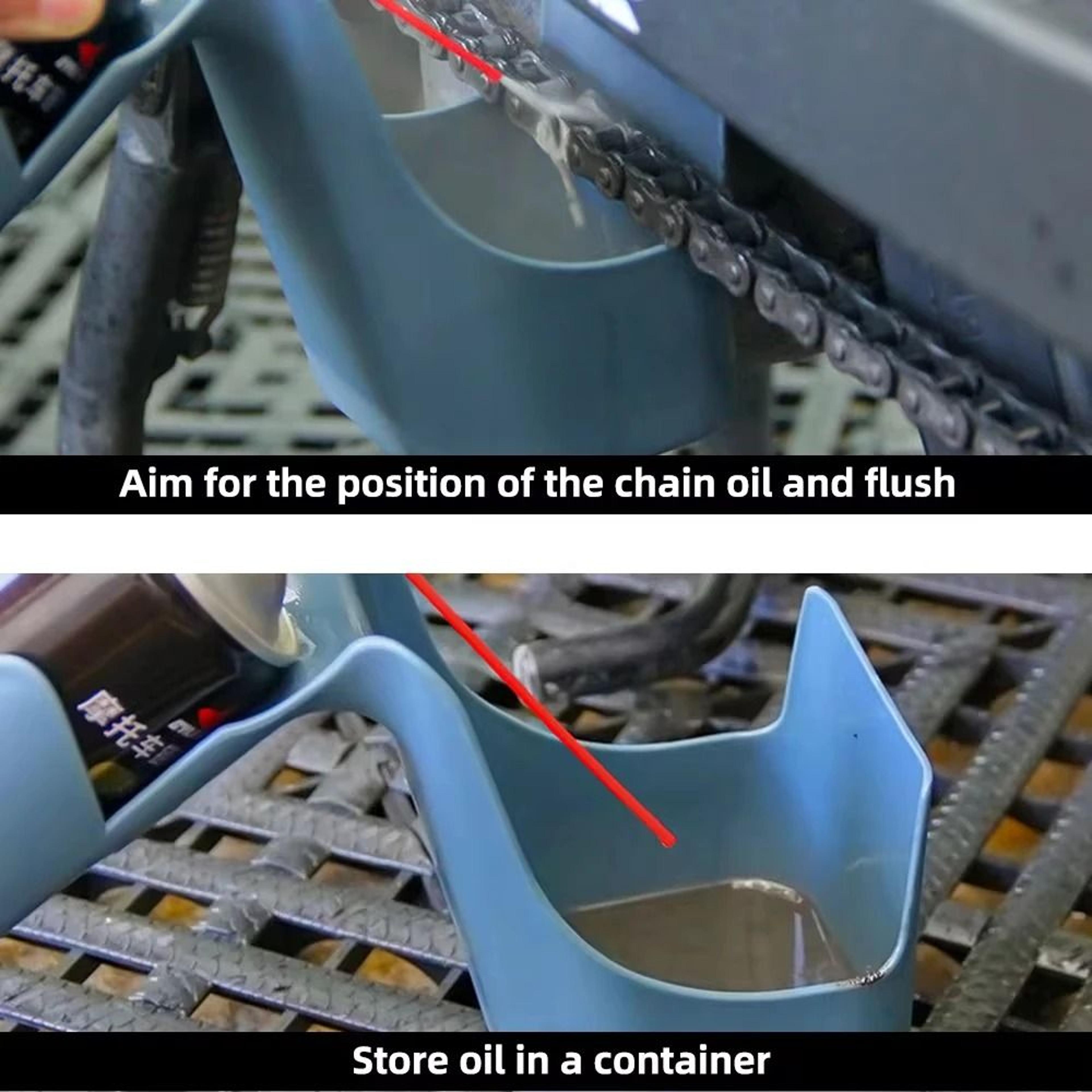 Motorcycle Bike Chain Oil Storage Tool Box Chain Cleaning Oil Splash Proof Tool 2