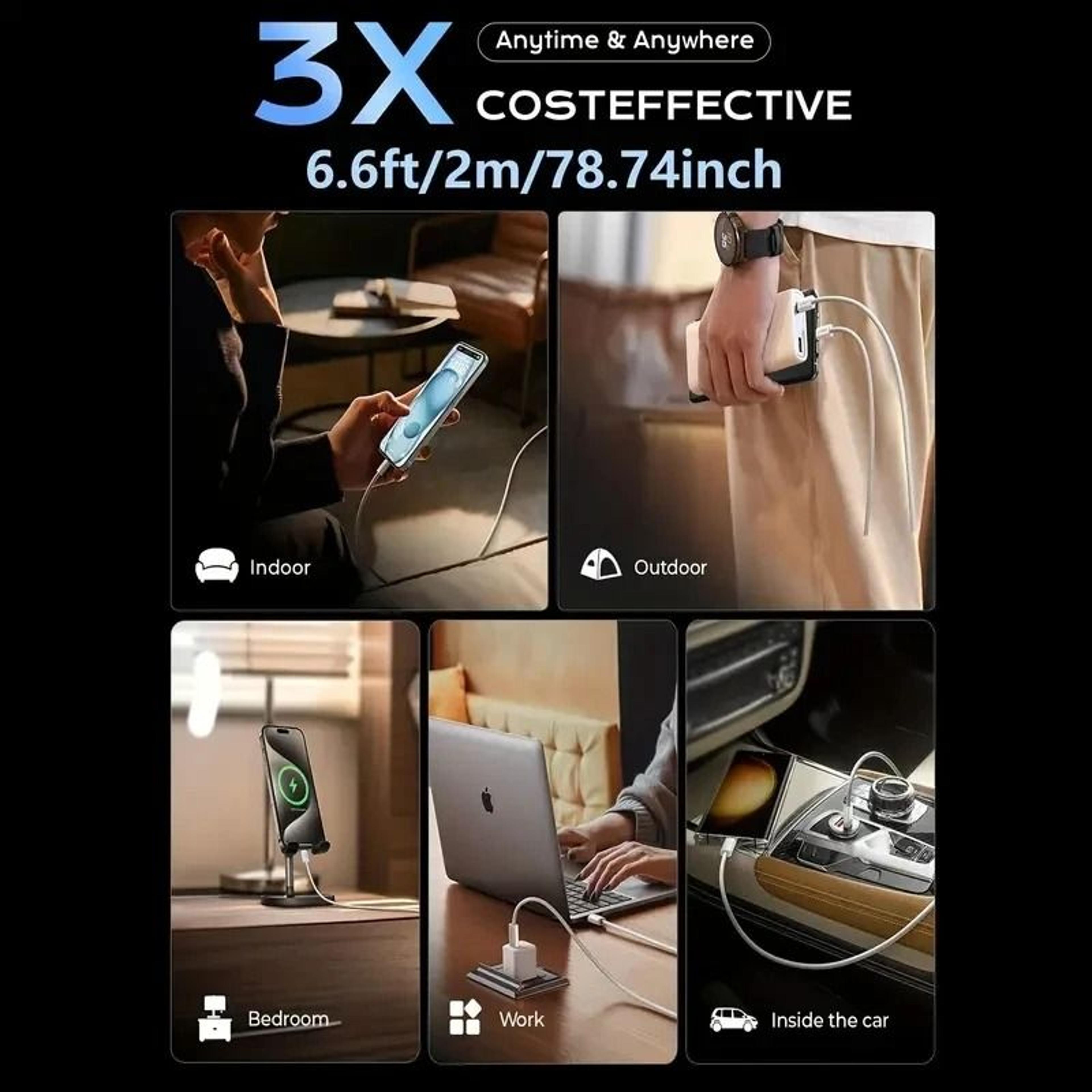 PD 60W USB C Fast Charger Cable Compatible For IPhone 15 Pro Max 15 Pro 15 Plus 5