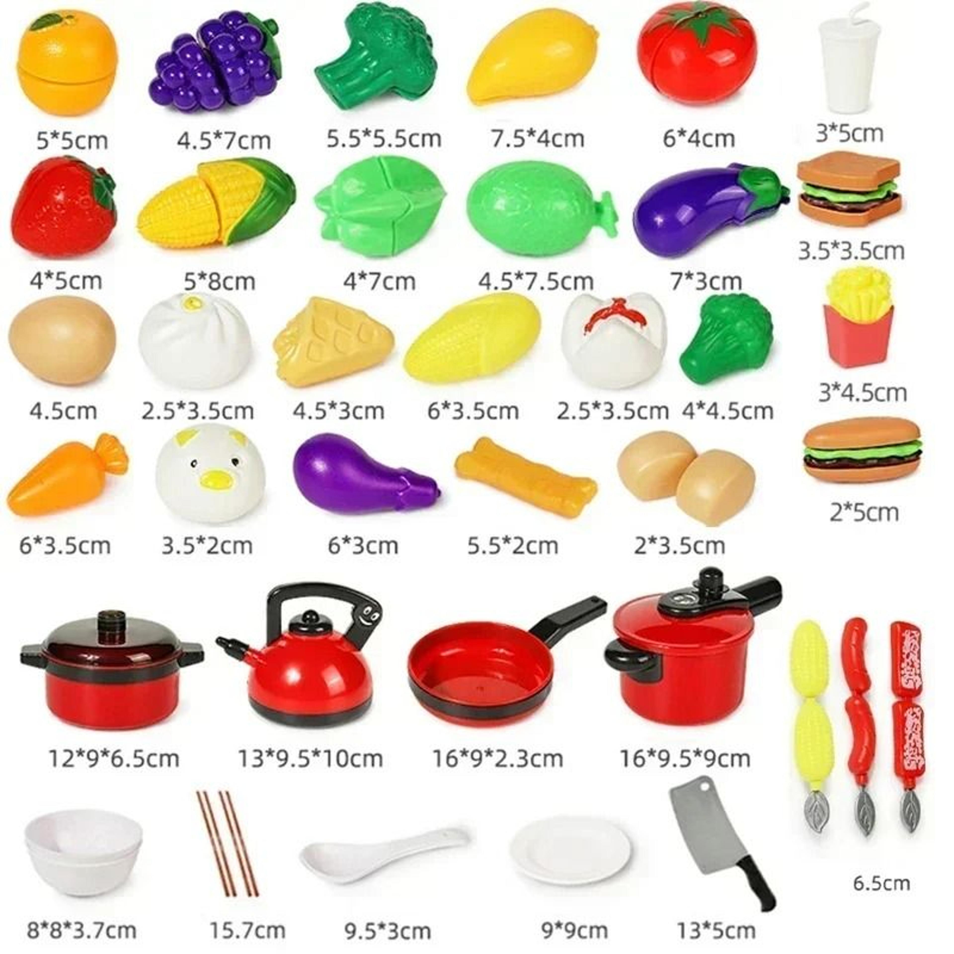 Kids Cooking Kitchen Play Set With Fruit Cutting Utensils And Pretend Play Accessories 1