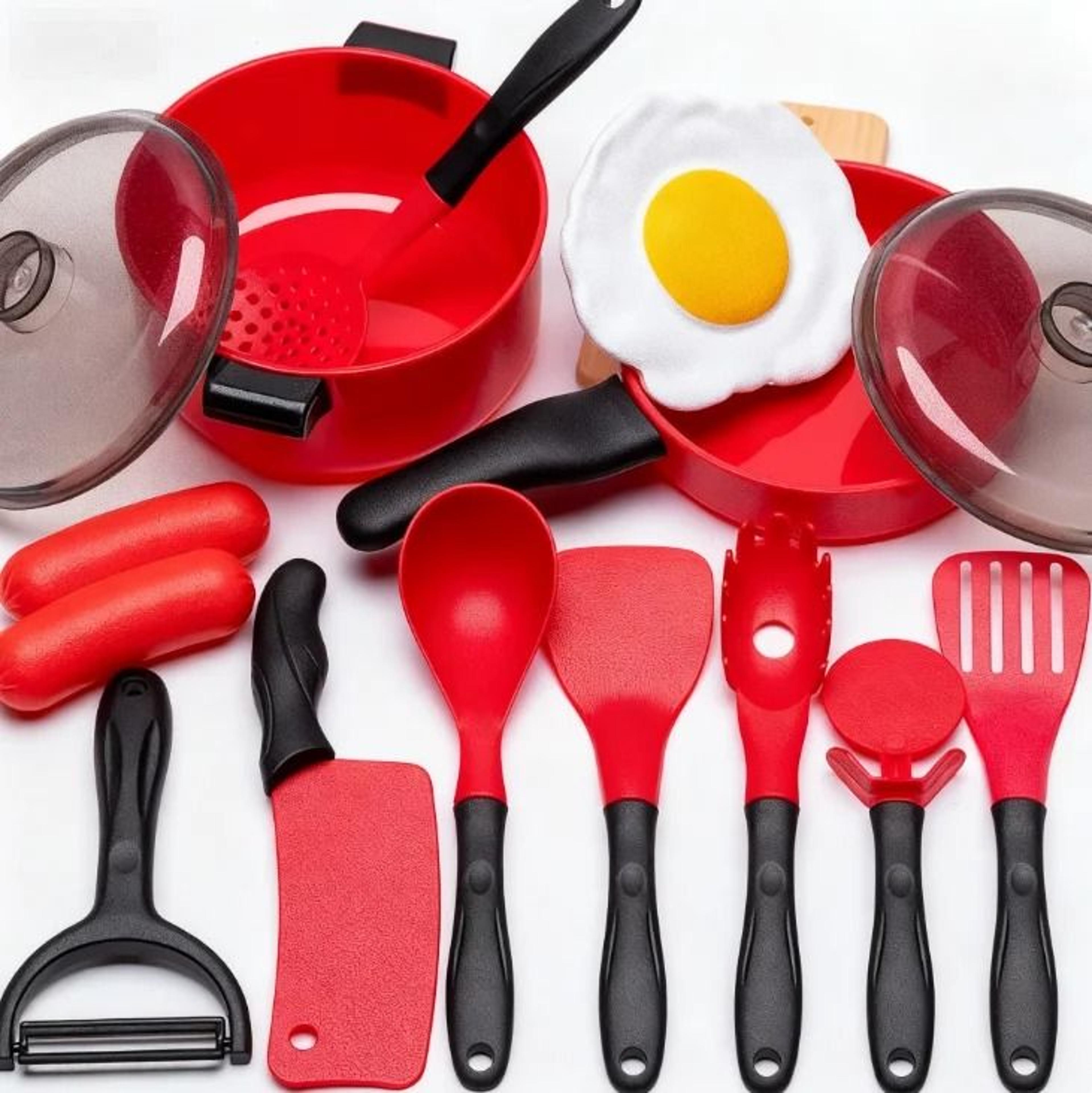 Kids Cooking Kitchen Play Set With Fruit Cutting Utensils And Pretend Play Accessories 5