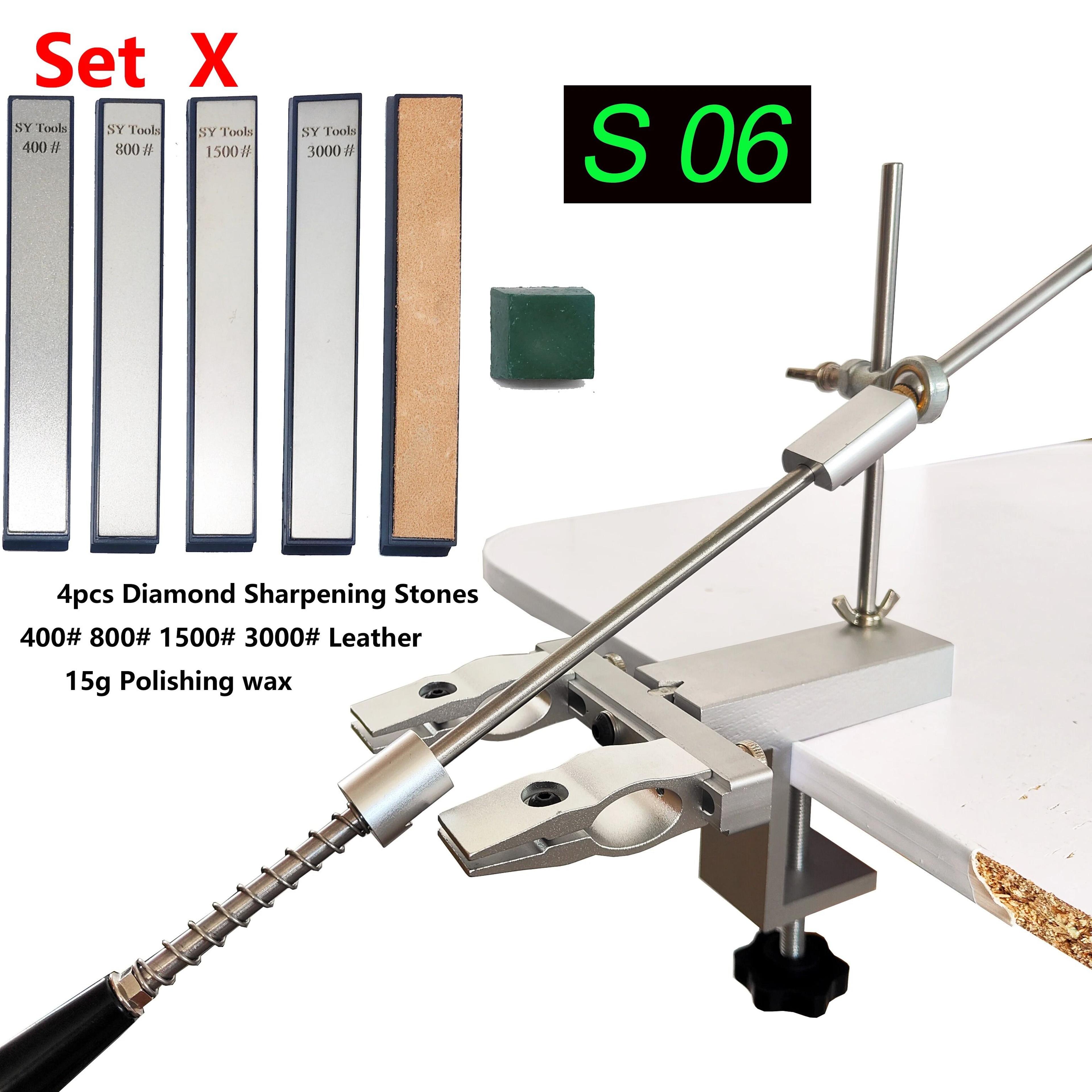 Professional Fixed Angle Knife Sharpener System With Diamond Stones Set 6
