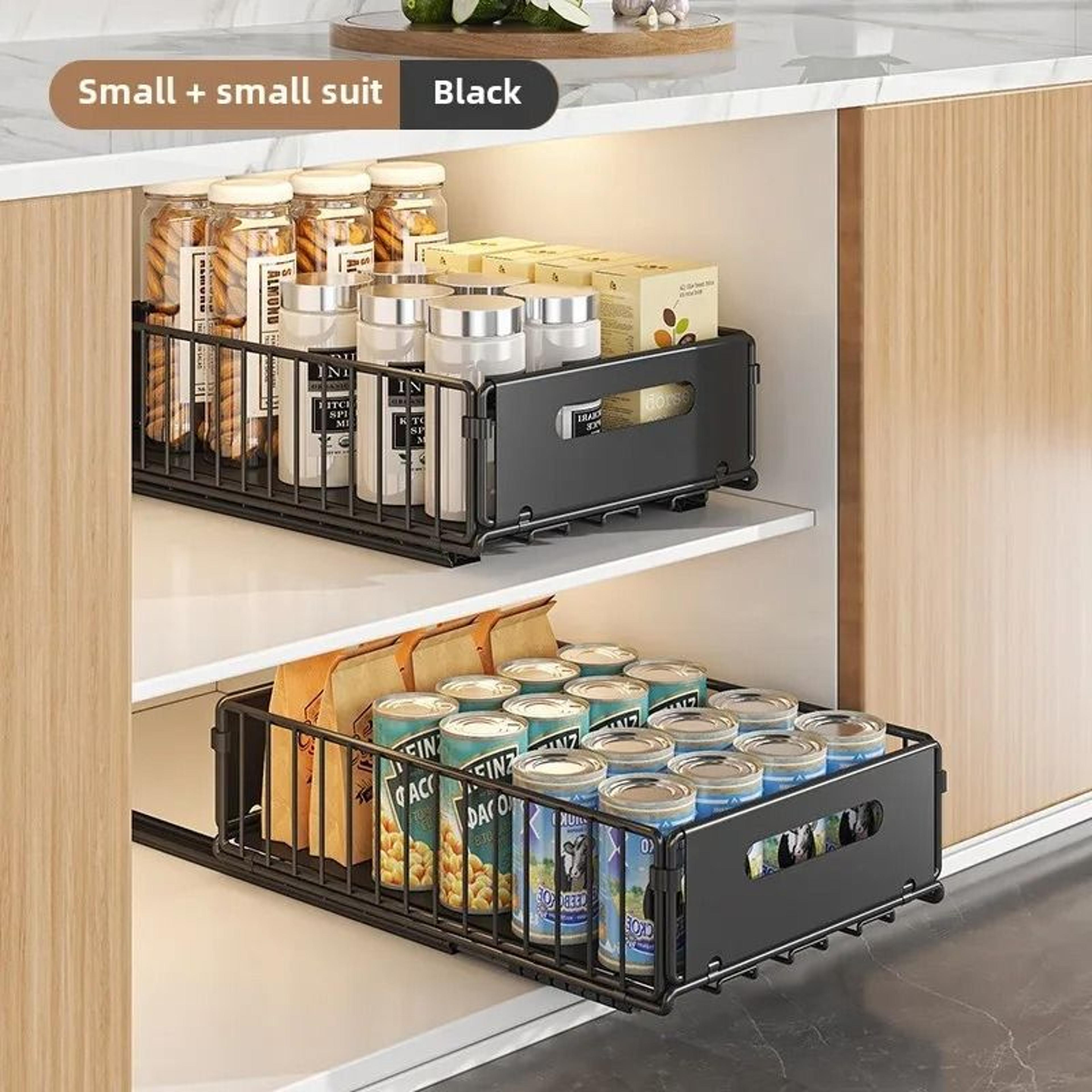 Kitchen Storage Rack Pull Out Cabinet Organizer Basket For Home And Bathroom 8