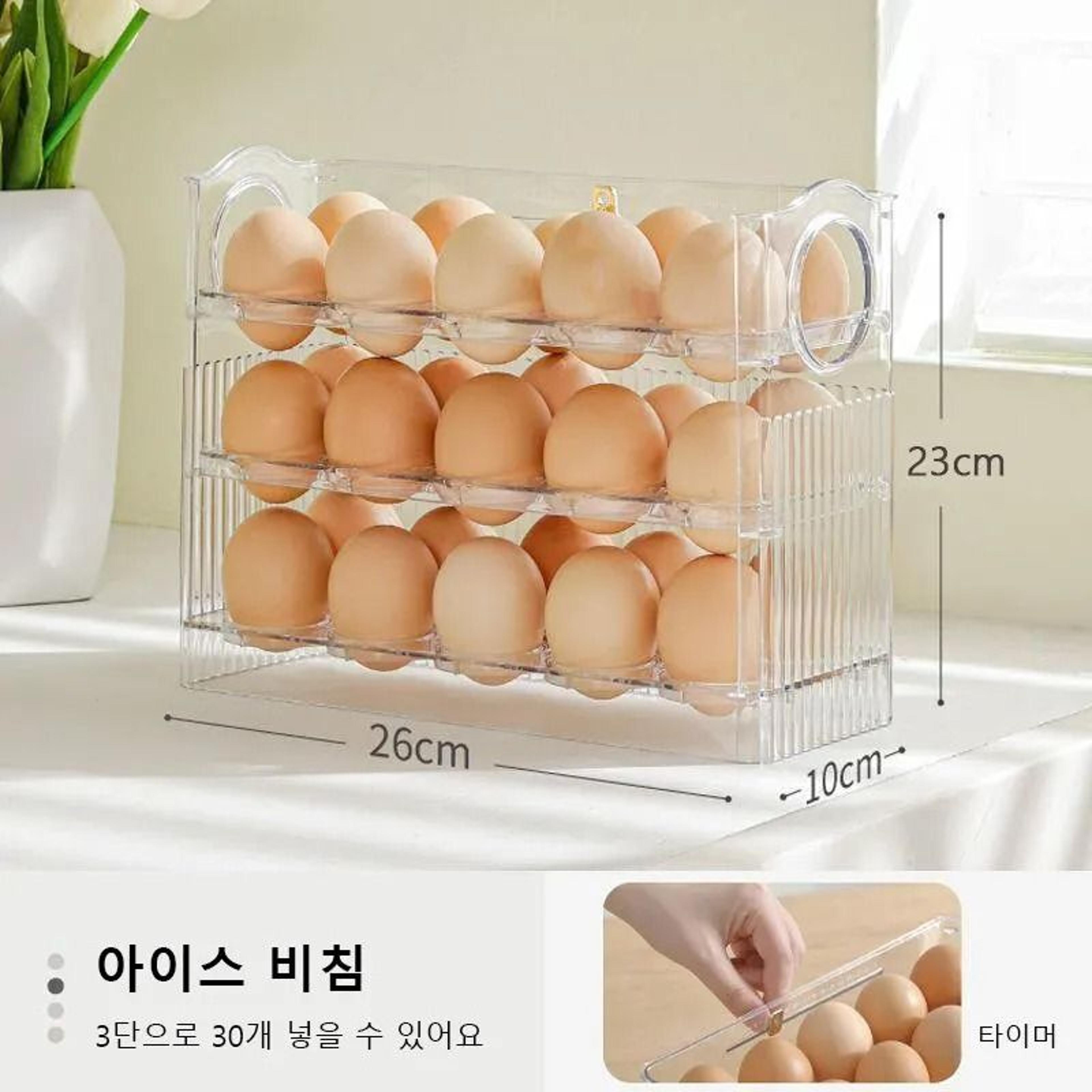 Kitchen Large Capacity Egg Fridge Storage Box Portable Multi Layer Egg Tray Organizer 6