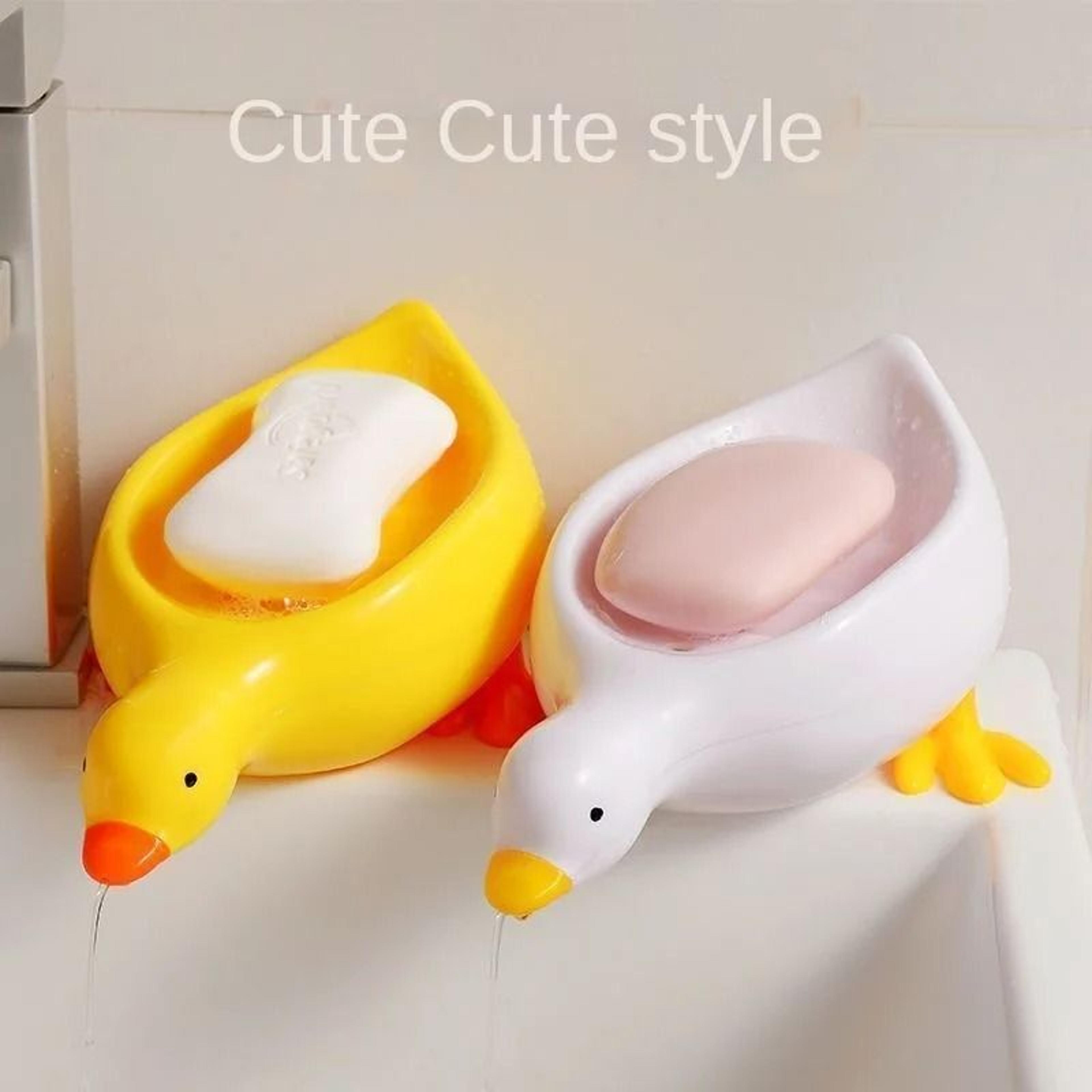 Duck Shaped Soap Rack Plastic Non Slip Drain Soap Dish 2