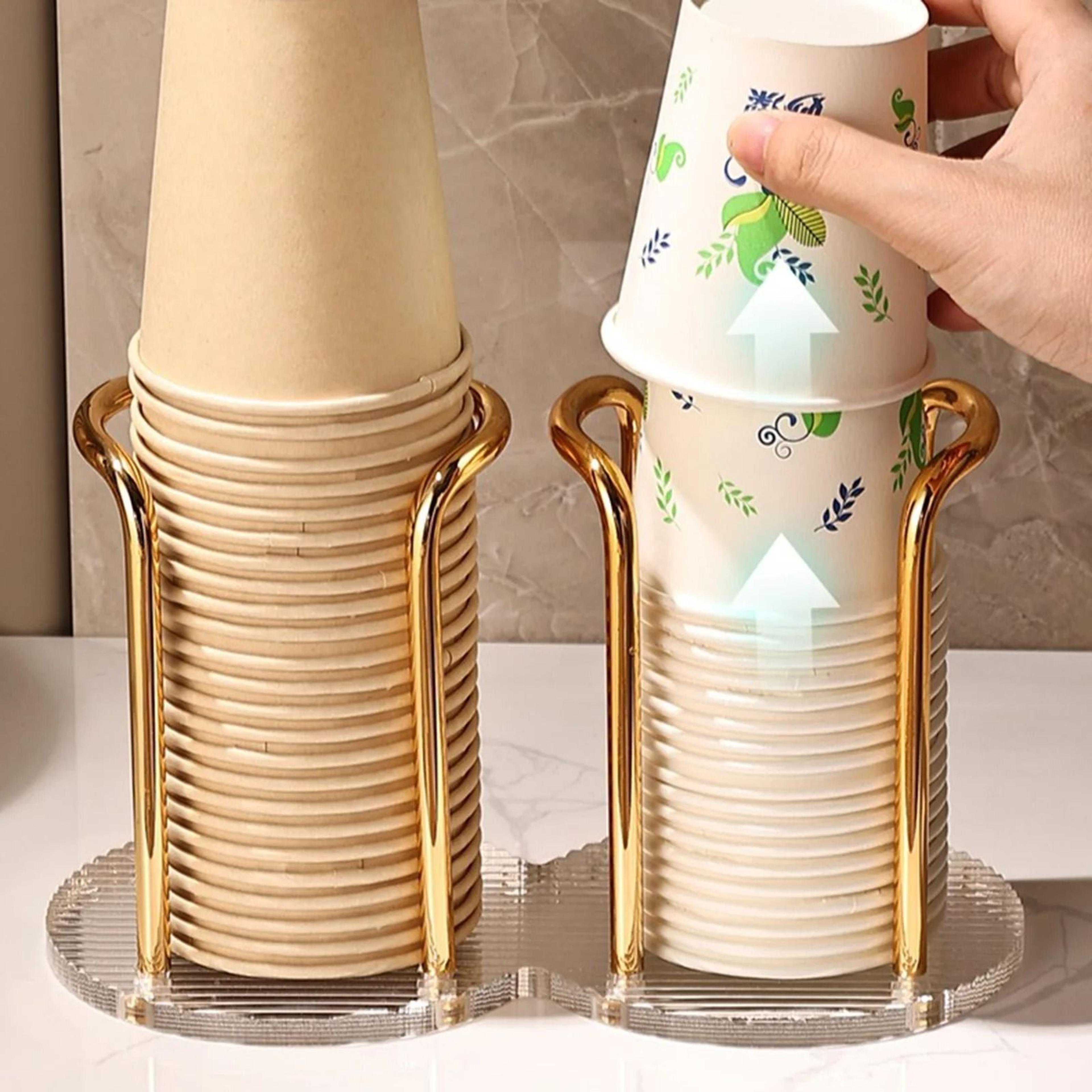 Luxury Disposable Cup Storage Holder Dispenser Rack Shelf For Home 0
