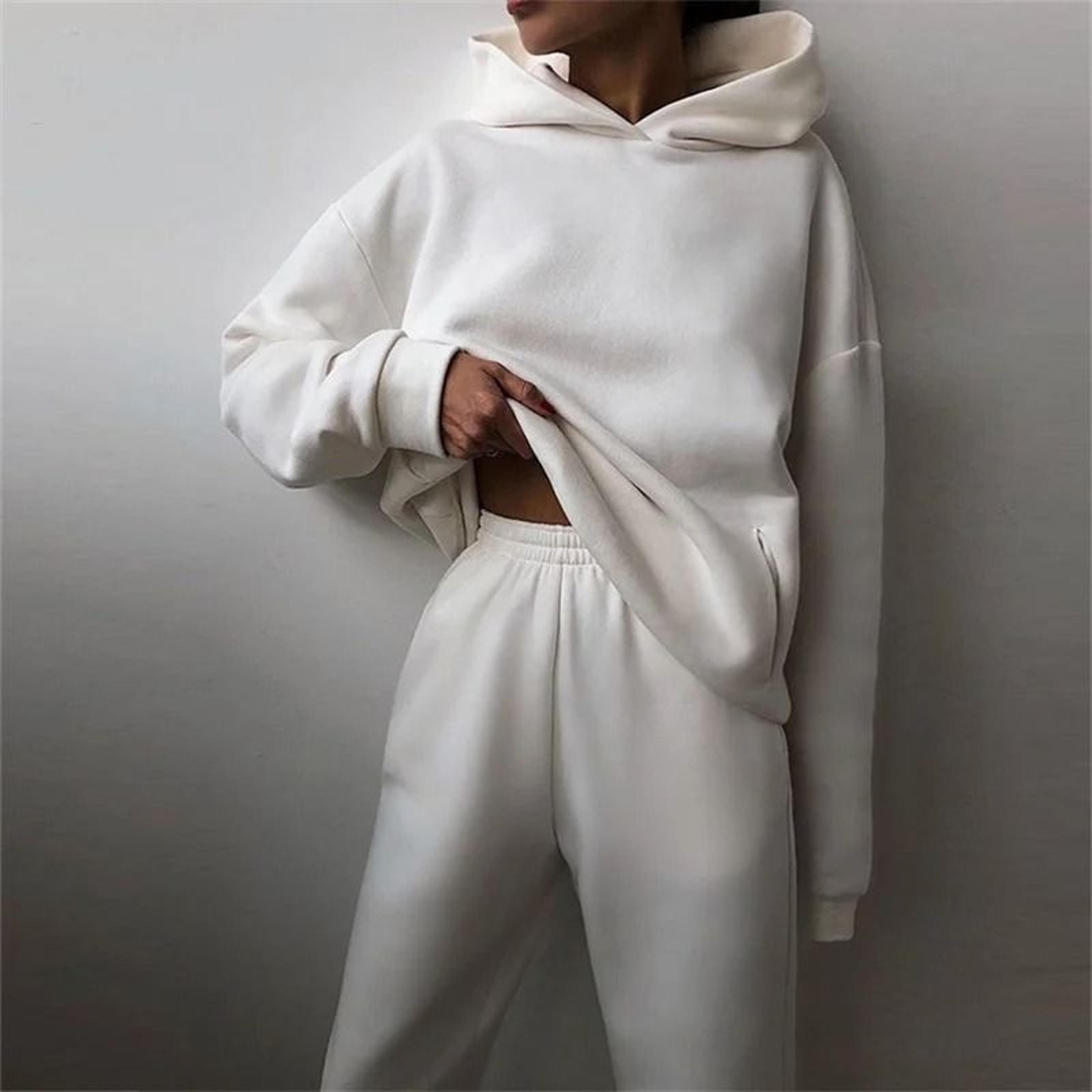 Women Tracksuit Two Piece Set Hooded Sweatshirt And Long Pant 6