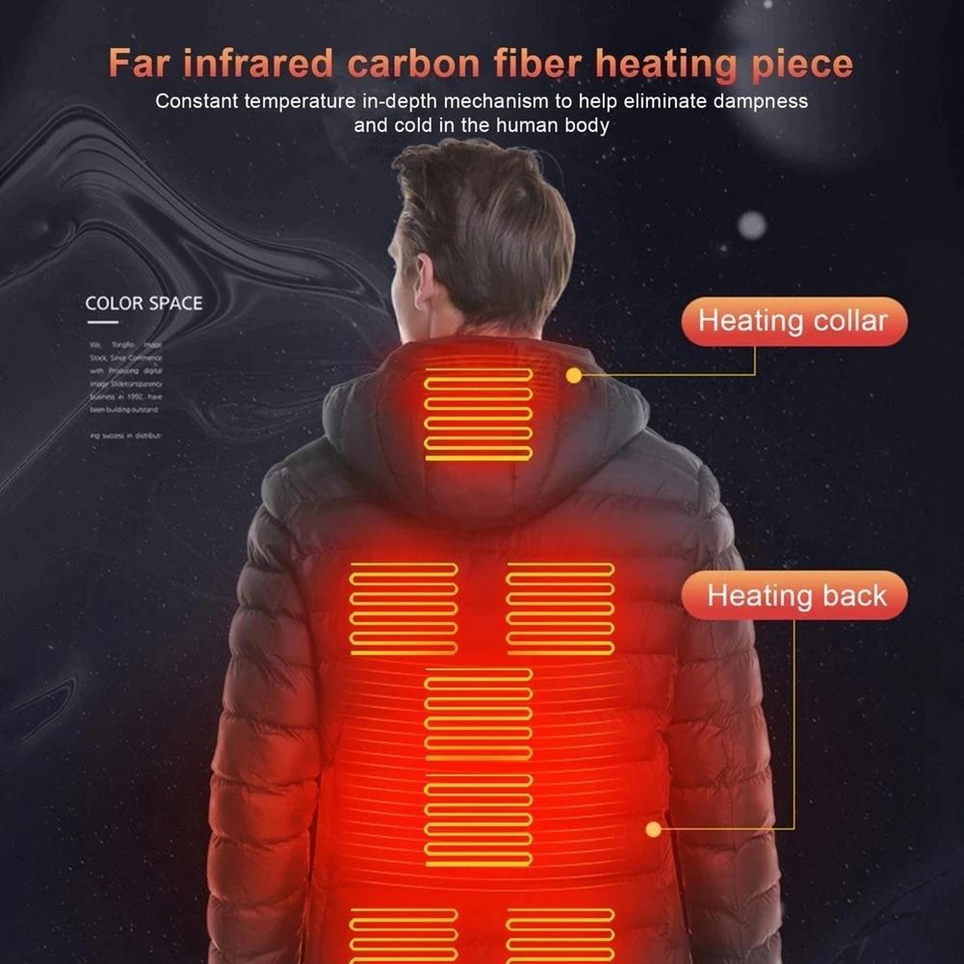 Mens Heated Jacket USB Winter Outdoor Electric Heating Thermal Coat 3