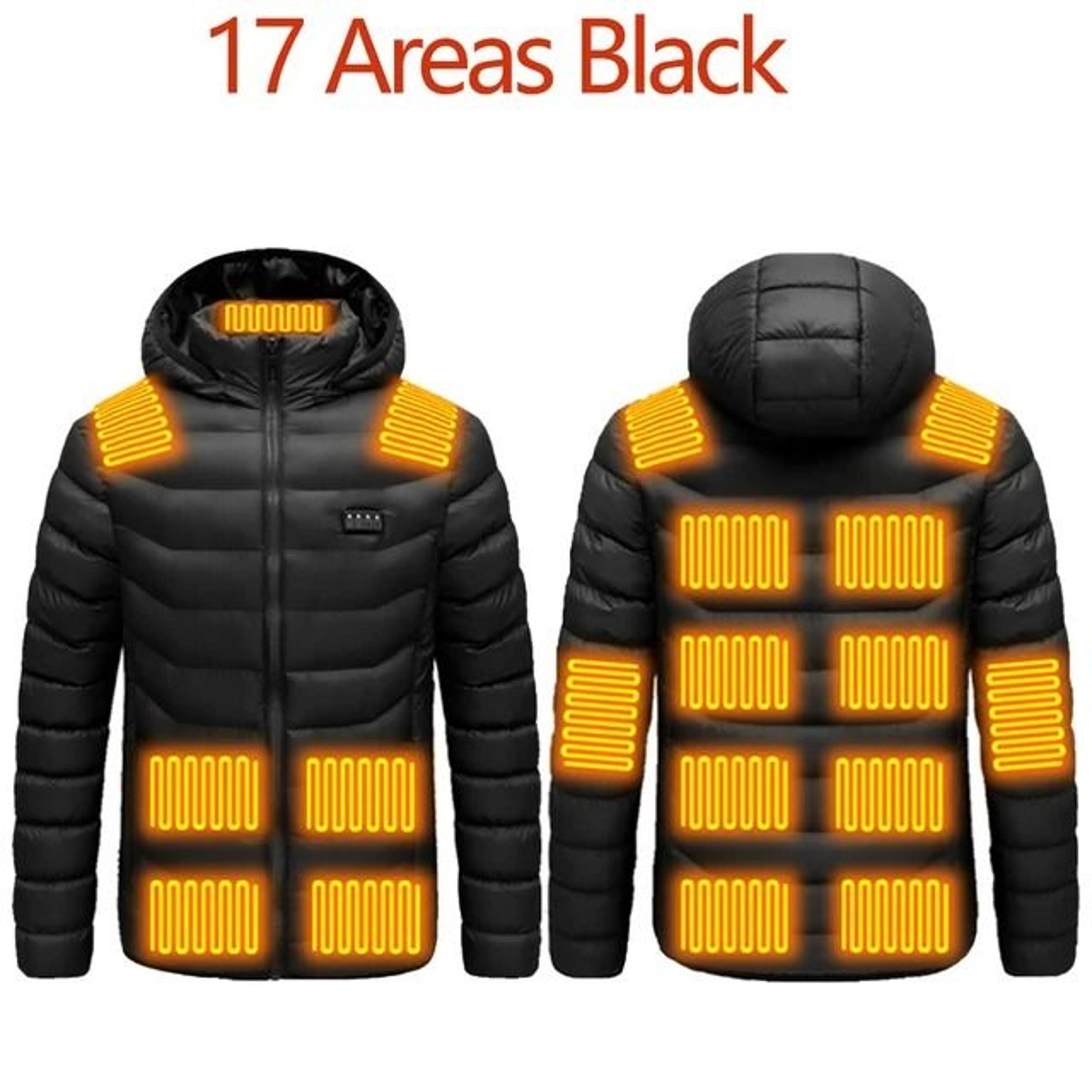 Mens Heated Jacket USB Winter Outdoor Electric Heating Thermal Coat 8