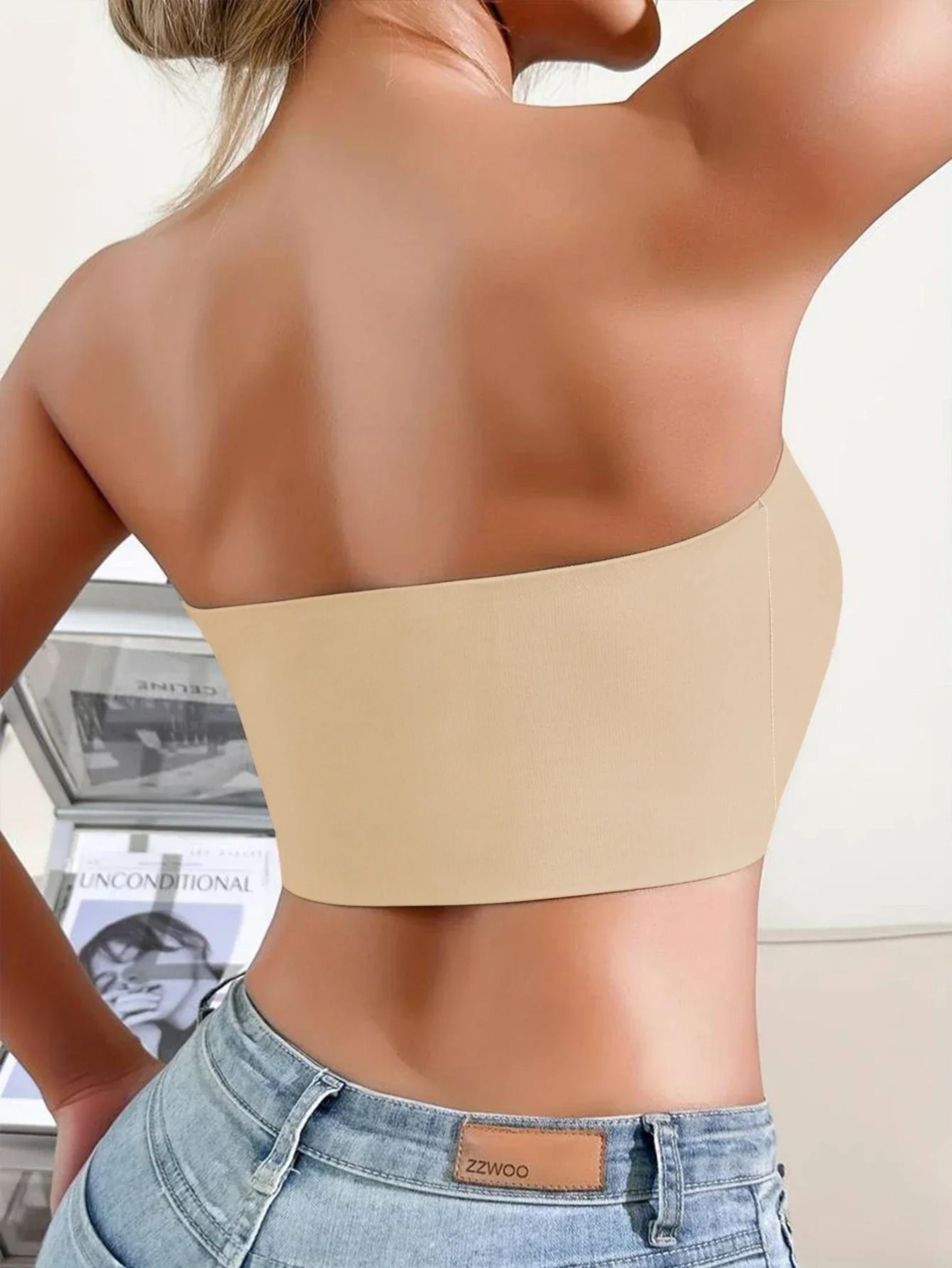 Women Strapless Seamless Front Button Bra Smooth Comfortable Underwear 3