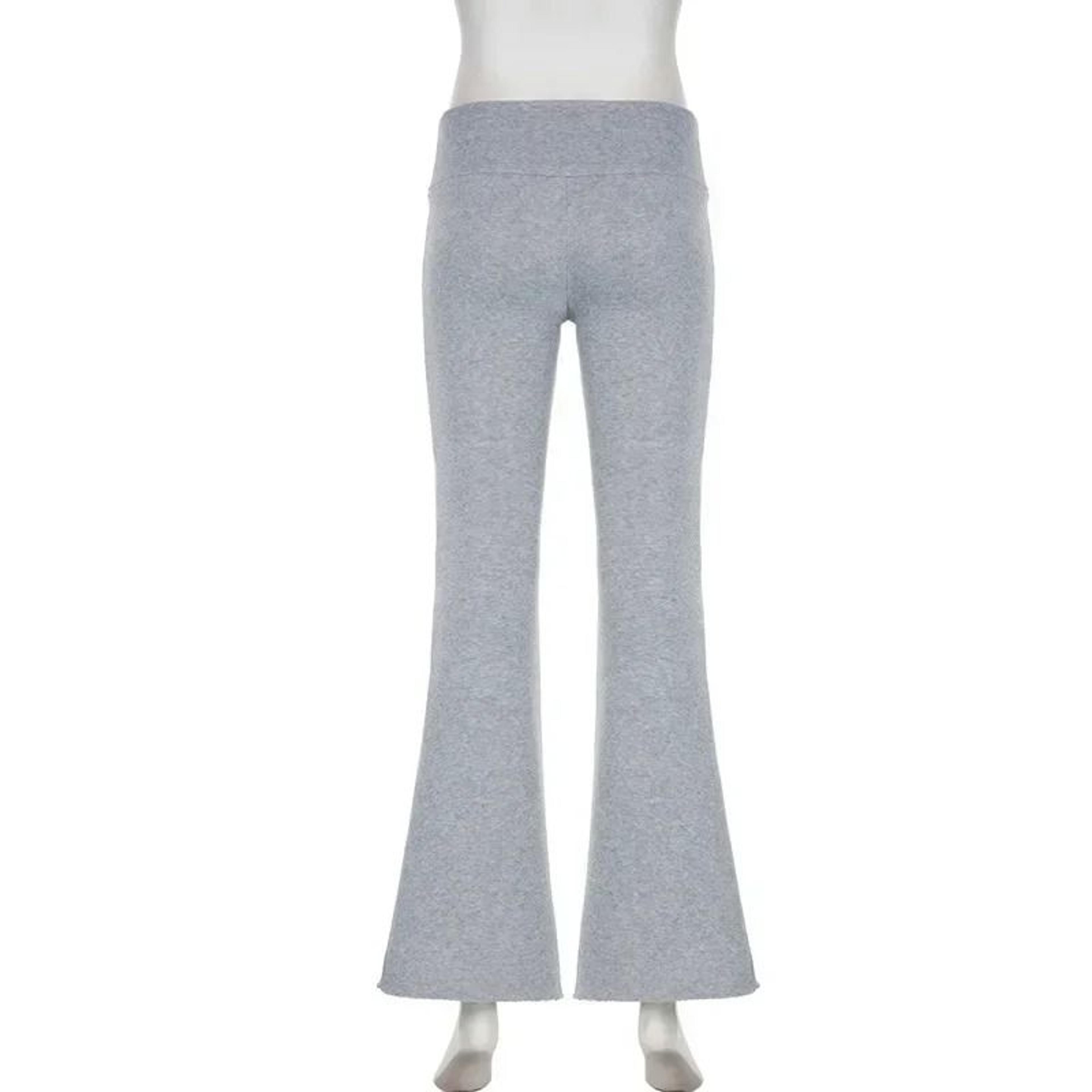 Women LowWaist Slim Flare Pants Y2K BootCut Streetwear 5