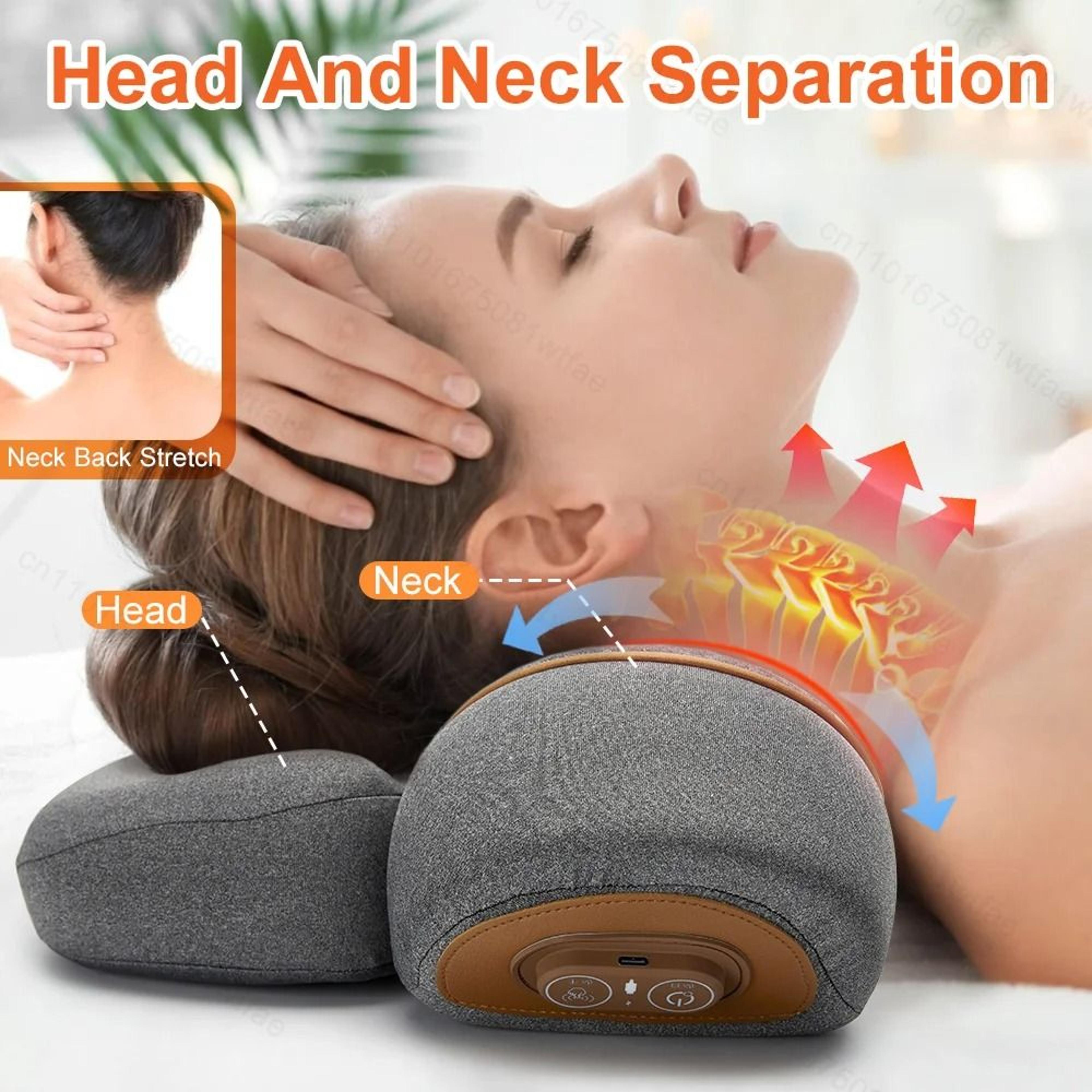 3in1 Neck Massager Pillow Cervical Orthopedic Hot Compress Vibration Traction 1
