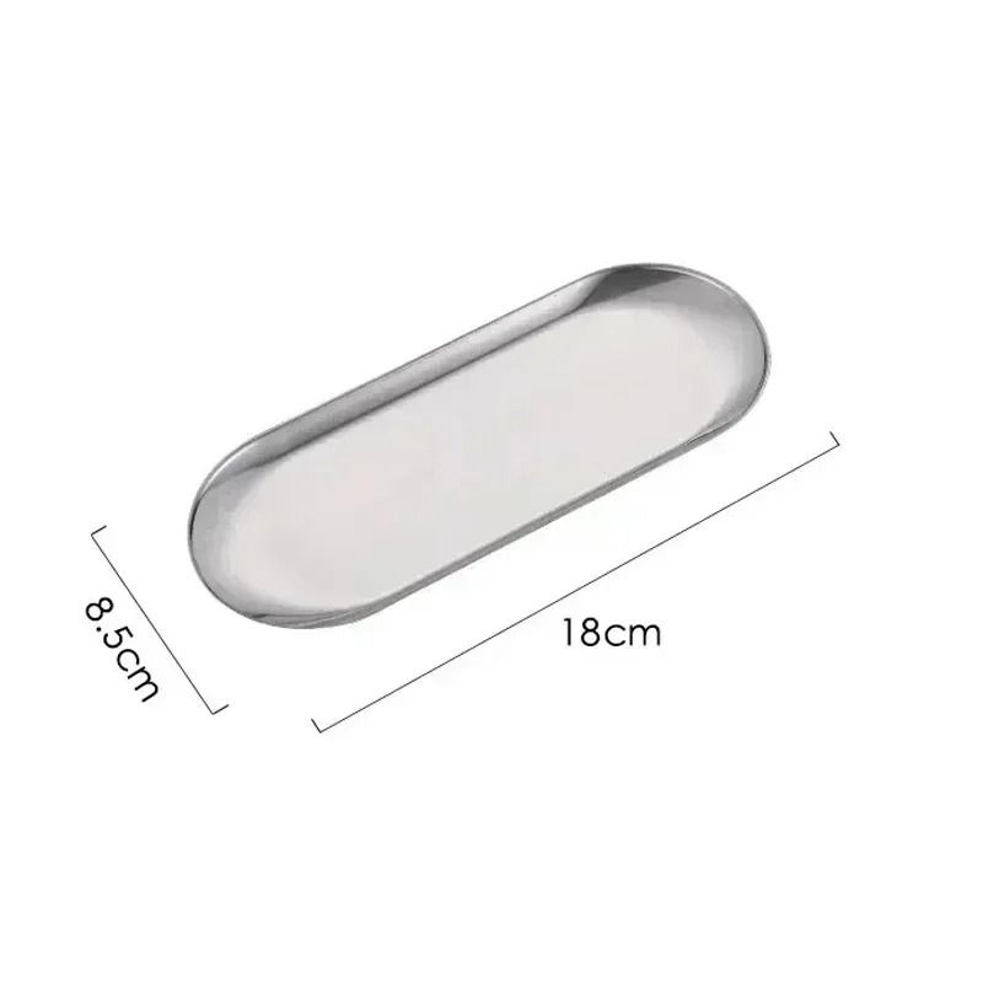 Stainless Steel Cosmetic Storage Tray Manicure Nail Art Plate Tools Organizer 12