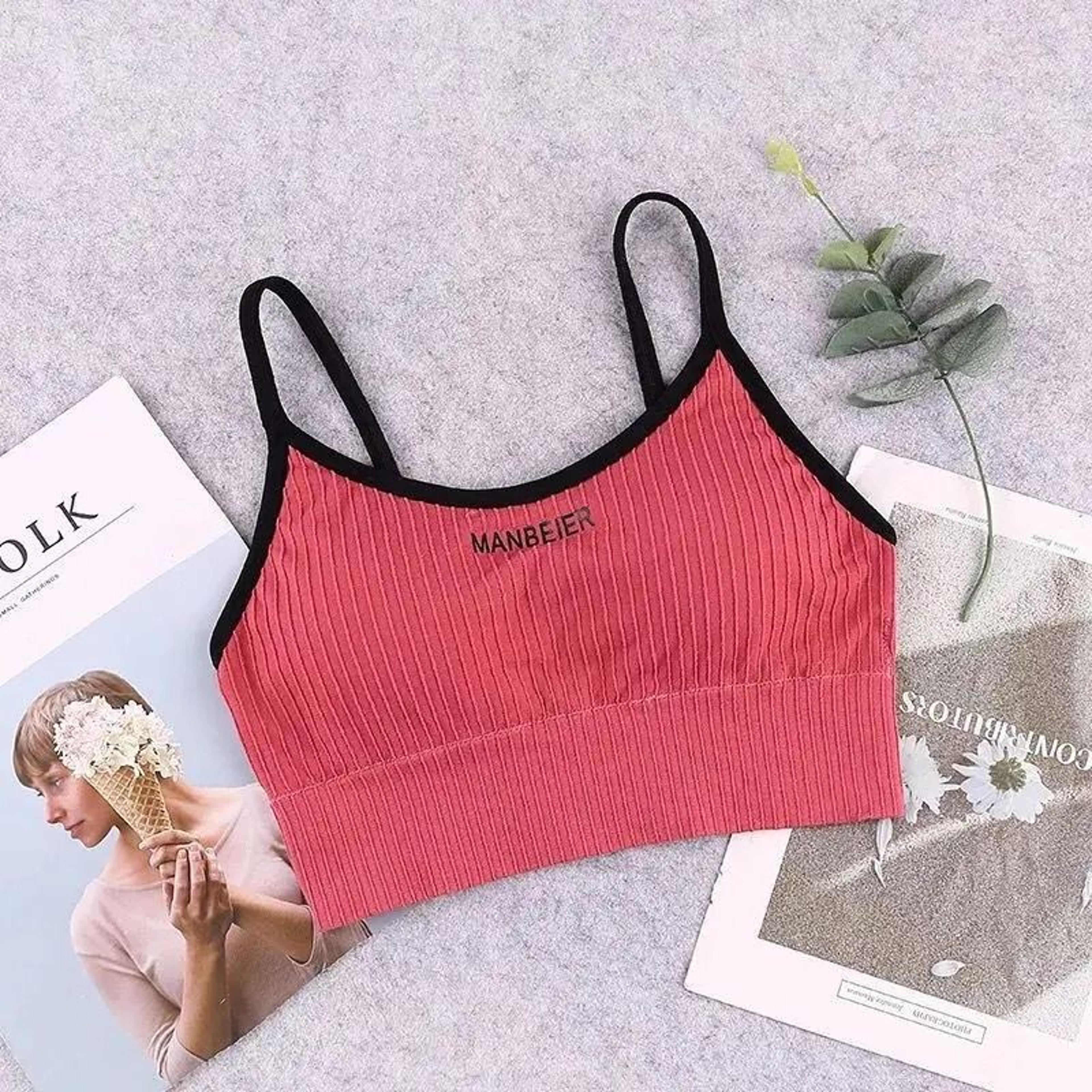 Women Sports Bra Cotton Crop Top Underwear Soft Tube Top Comfort Bra 3