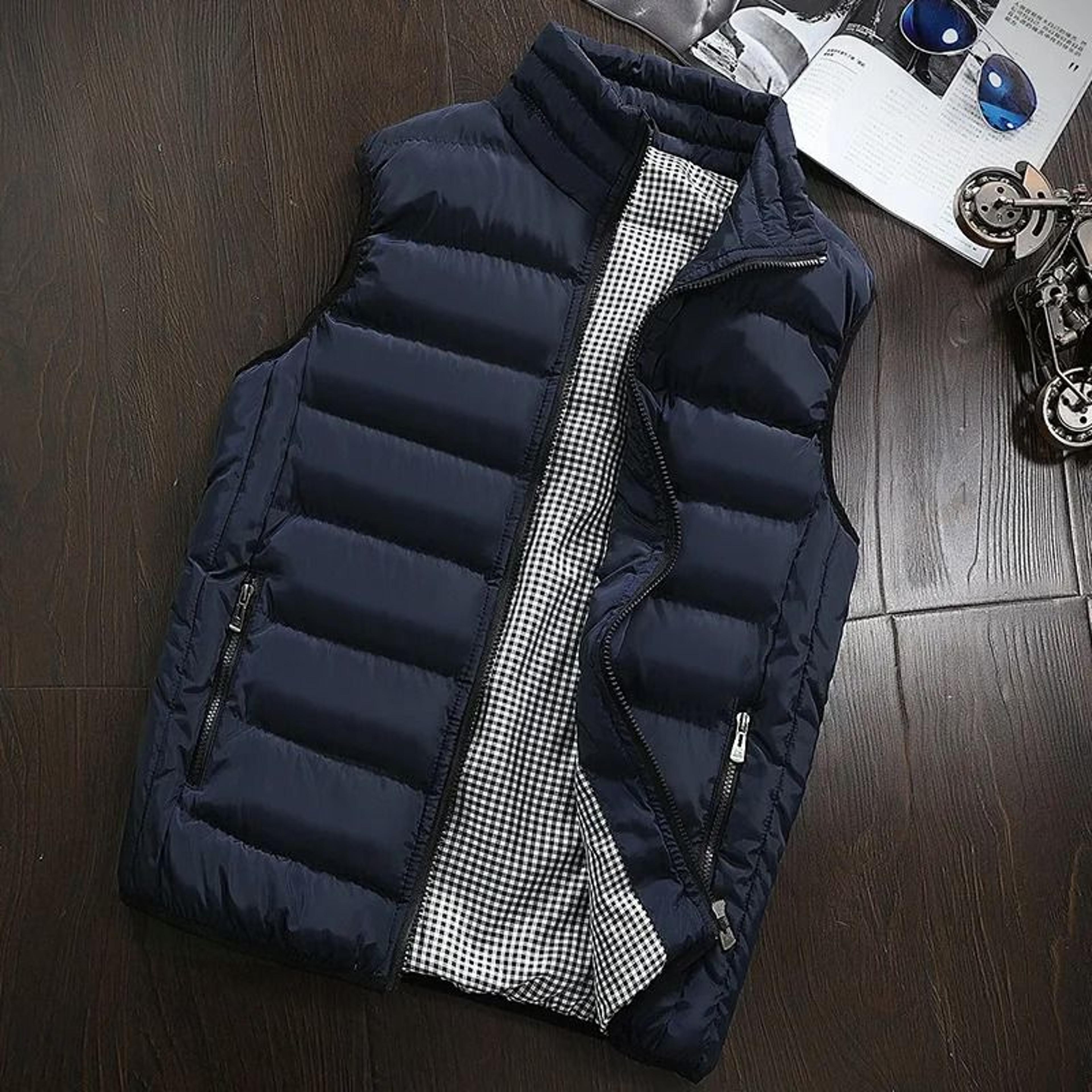 Men Windproof Warm Padded Vest Winter Sleeveless Jacket 6
