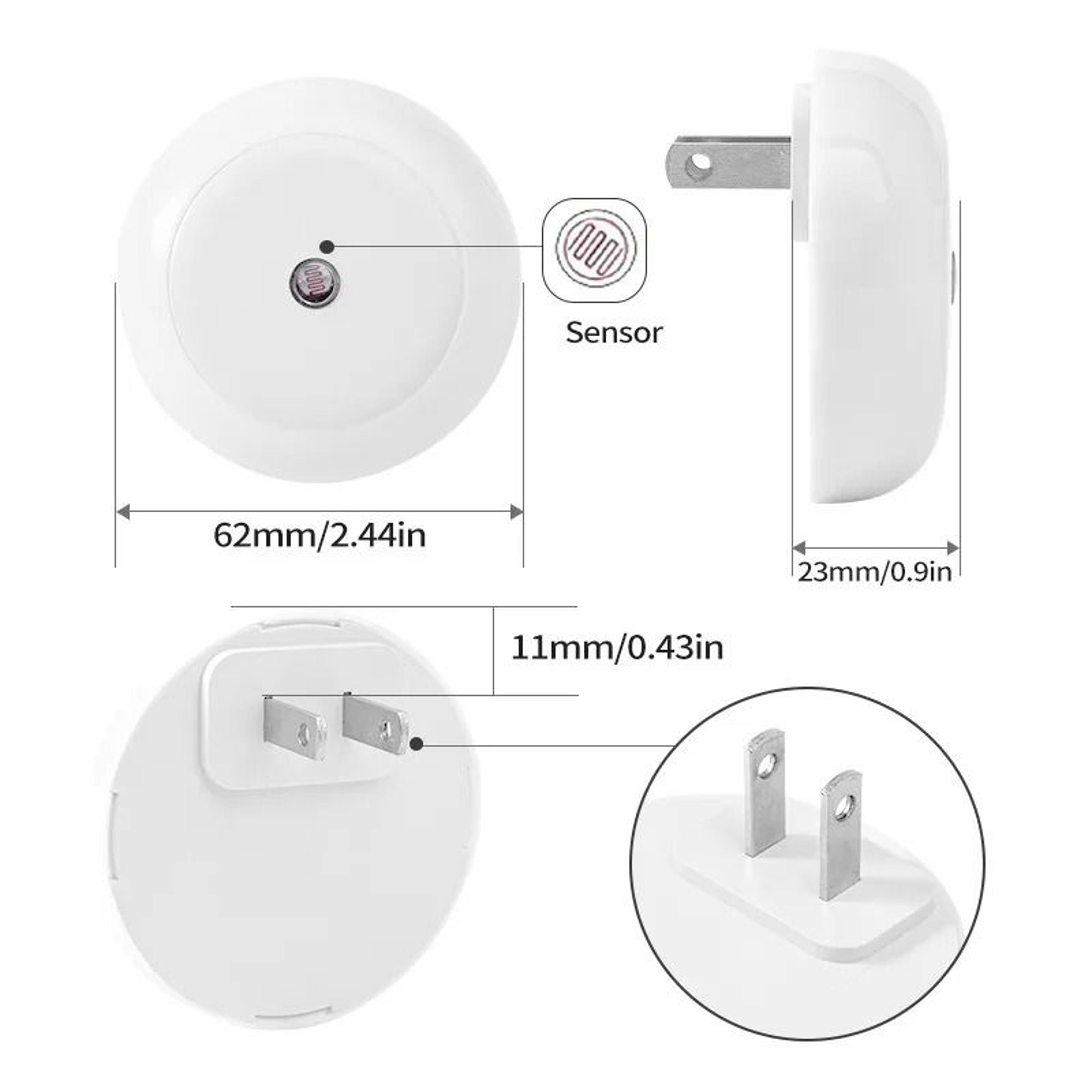 Plug In LED Night Light Dusk To Dawn Smart Sensor For Bathroom Hallway Bedroom 5