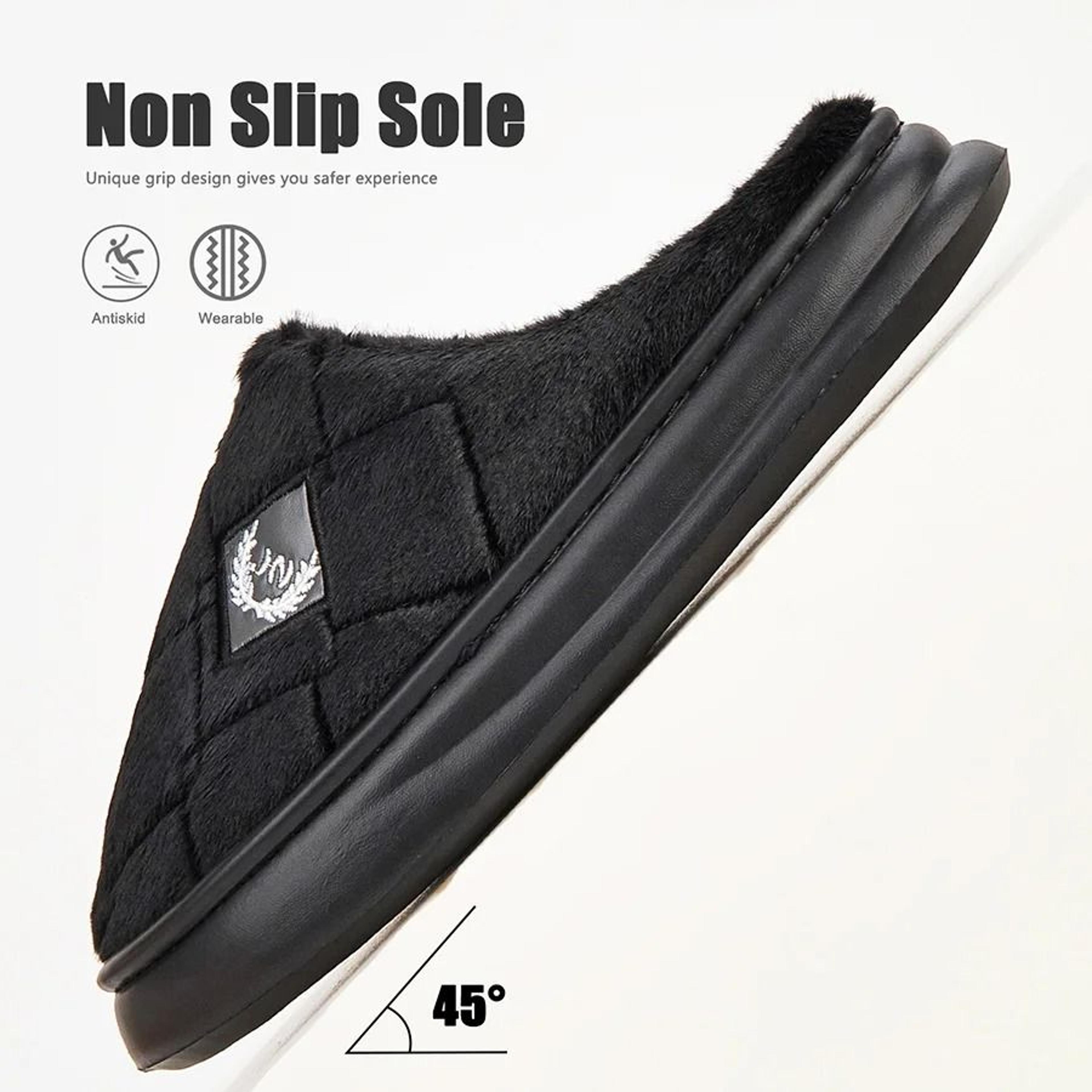 Fur Slippers Men Home EVA Platform Cushion Warm Soft Indoor Living Room Shoes 4