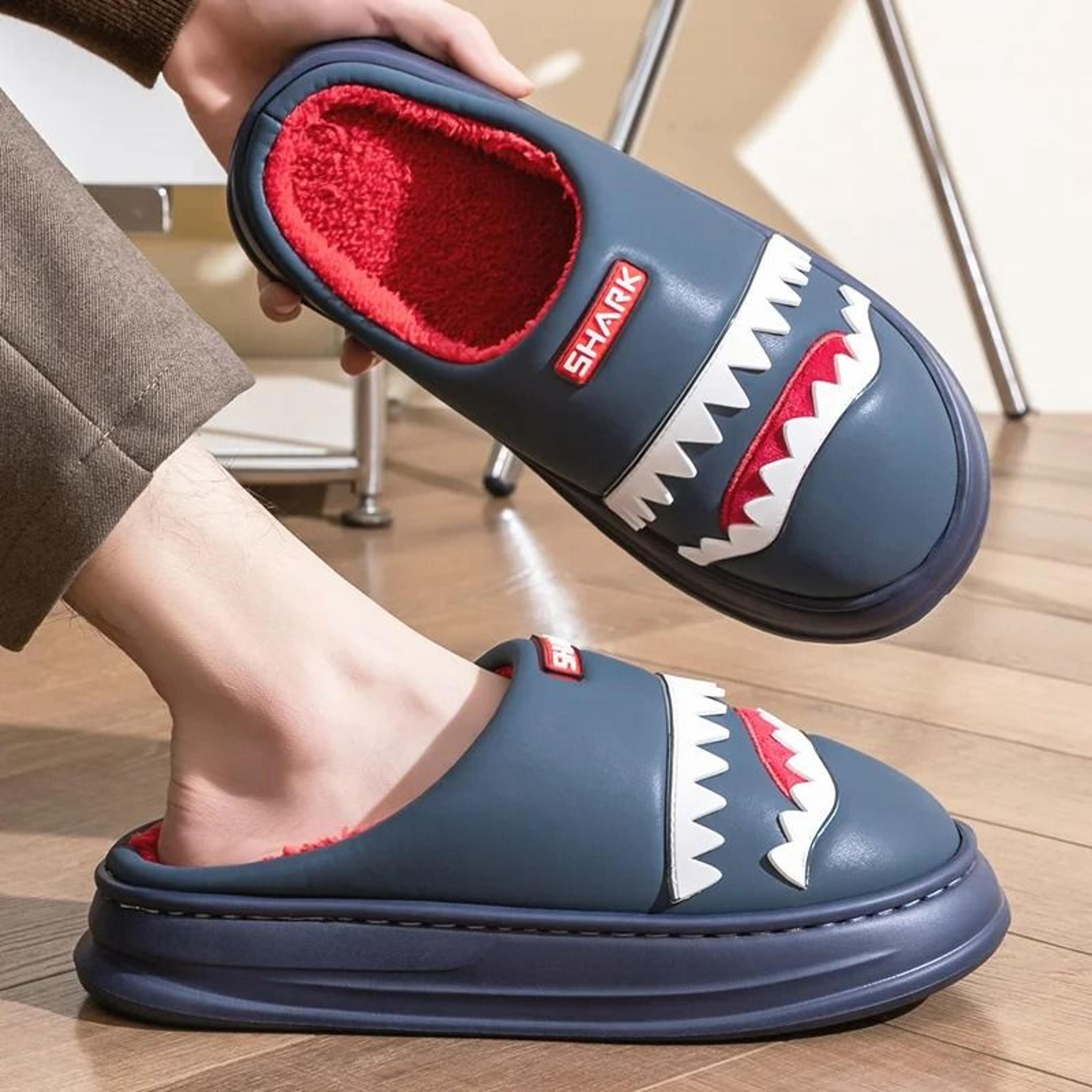 Cute Slippers For Men Embroidered Cushion Platform Indoor House Shoes 2