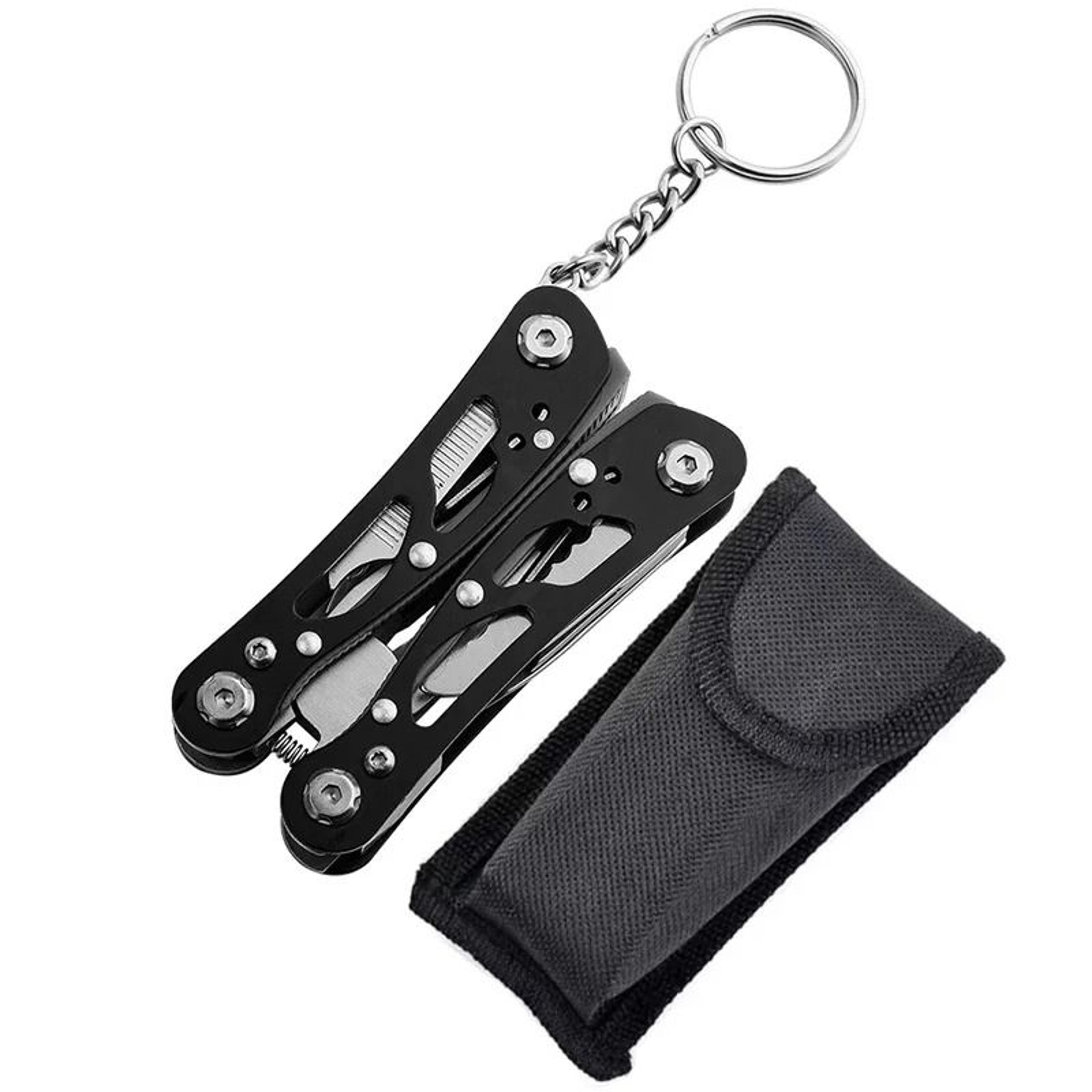 Compact Stainless Steel Folding Multitool Pliers With Keychain 8