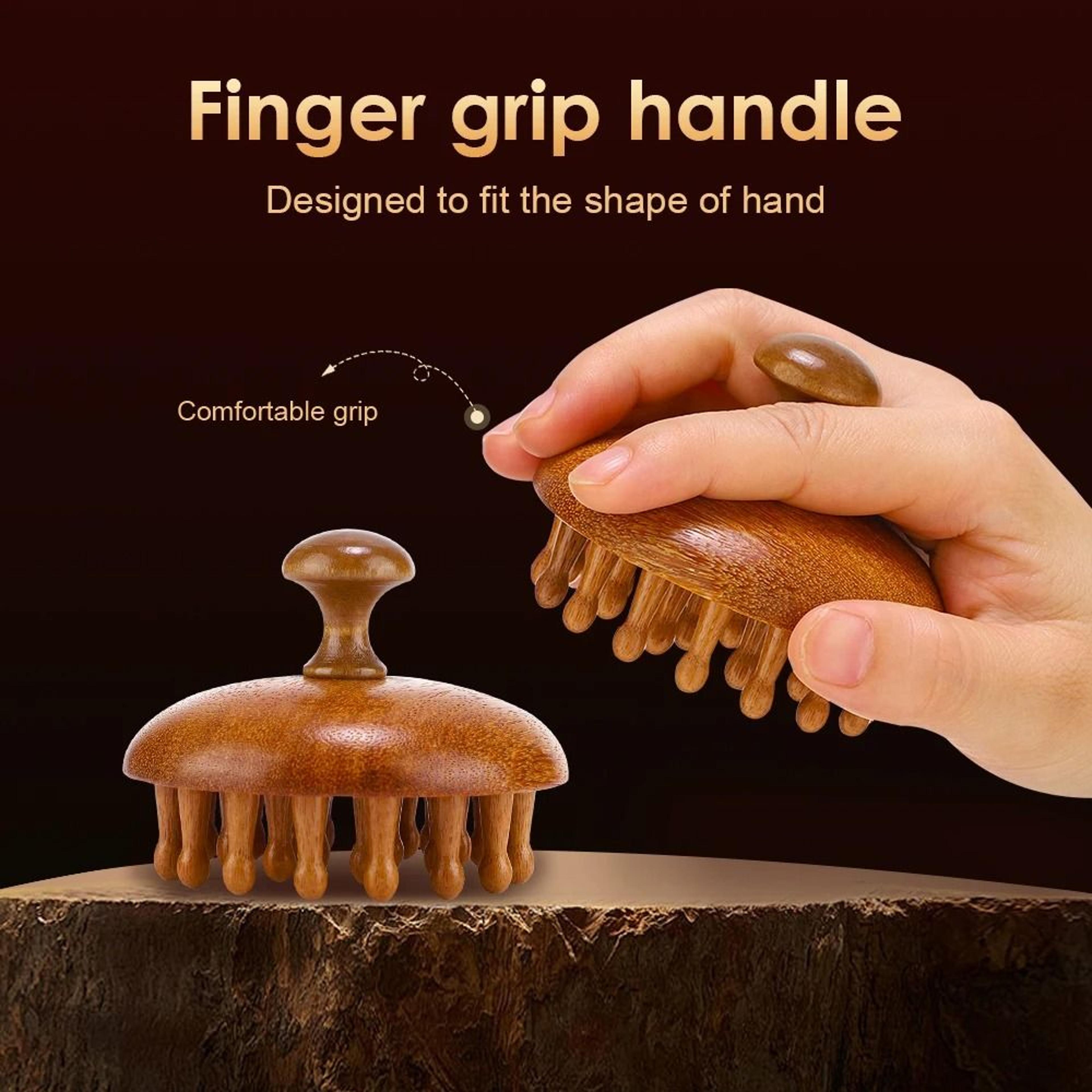 product name multi functional wood therapy massage comb sandalwood scalp massager