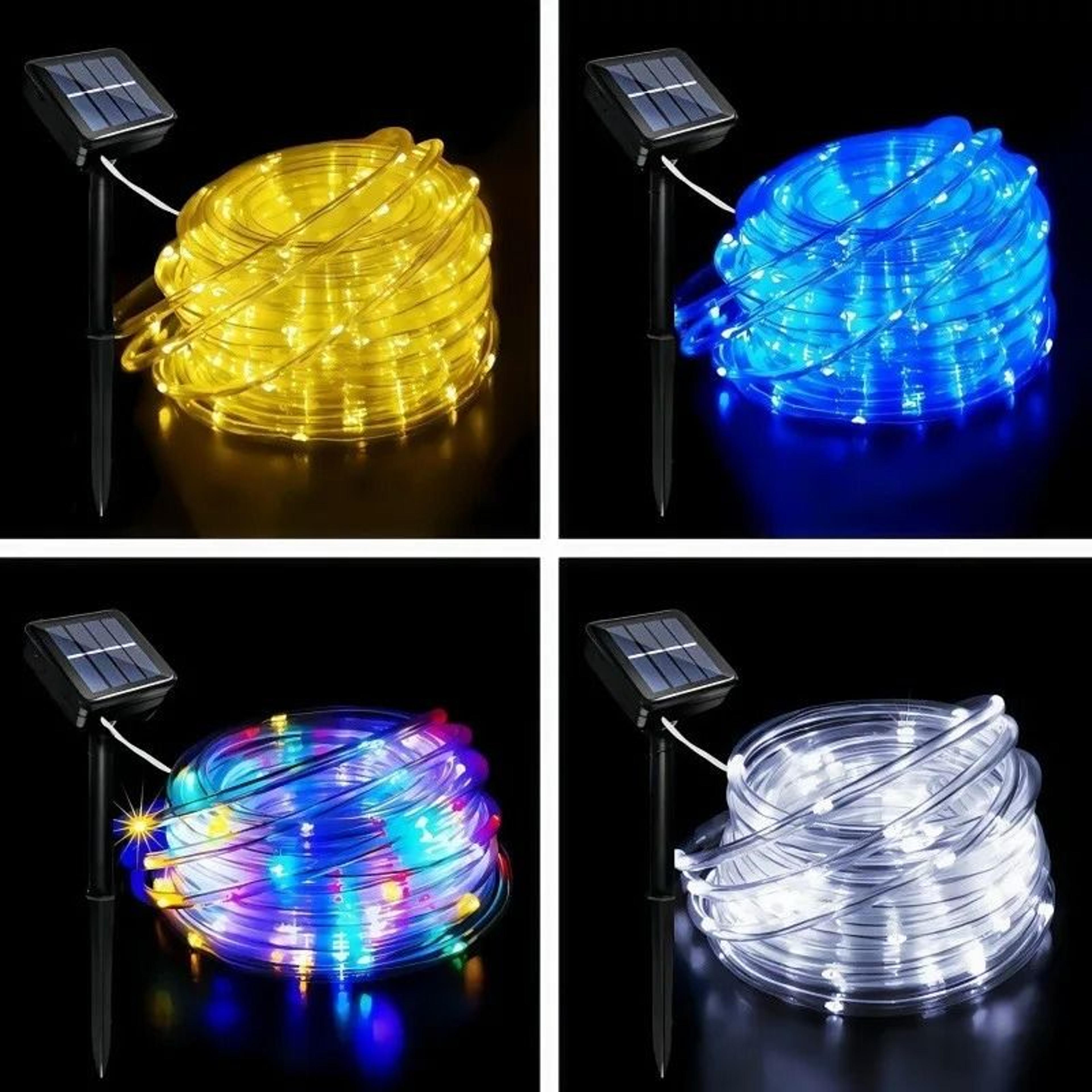 LED Solar Strip Rope Tube Fairy Light Outdoor Garden Garland 5