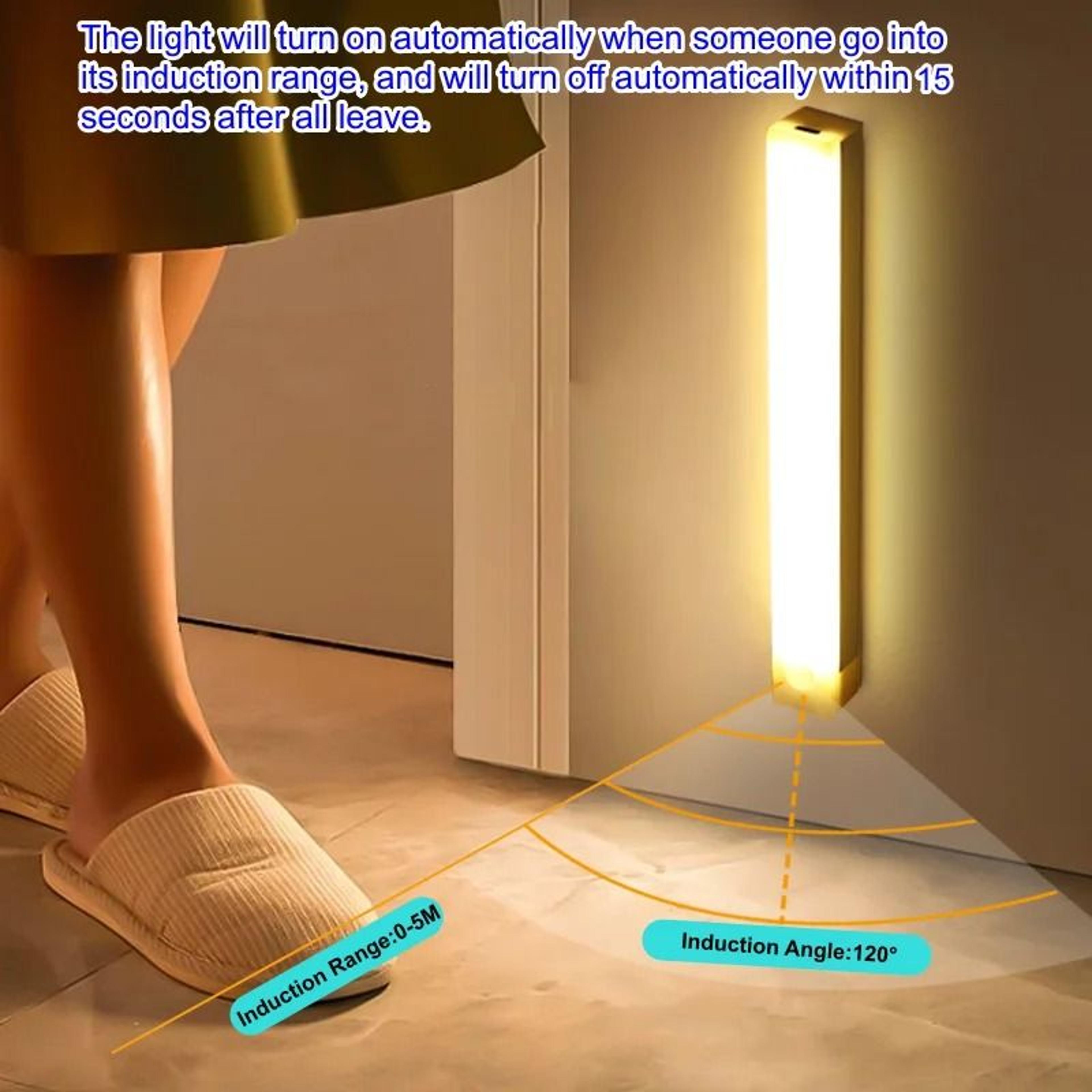 Wireless USB Rechargeable Motion Sensor LED Bar Light Portable Cordless Cabinet Lamp 3