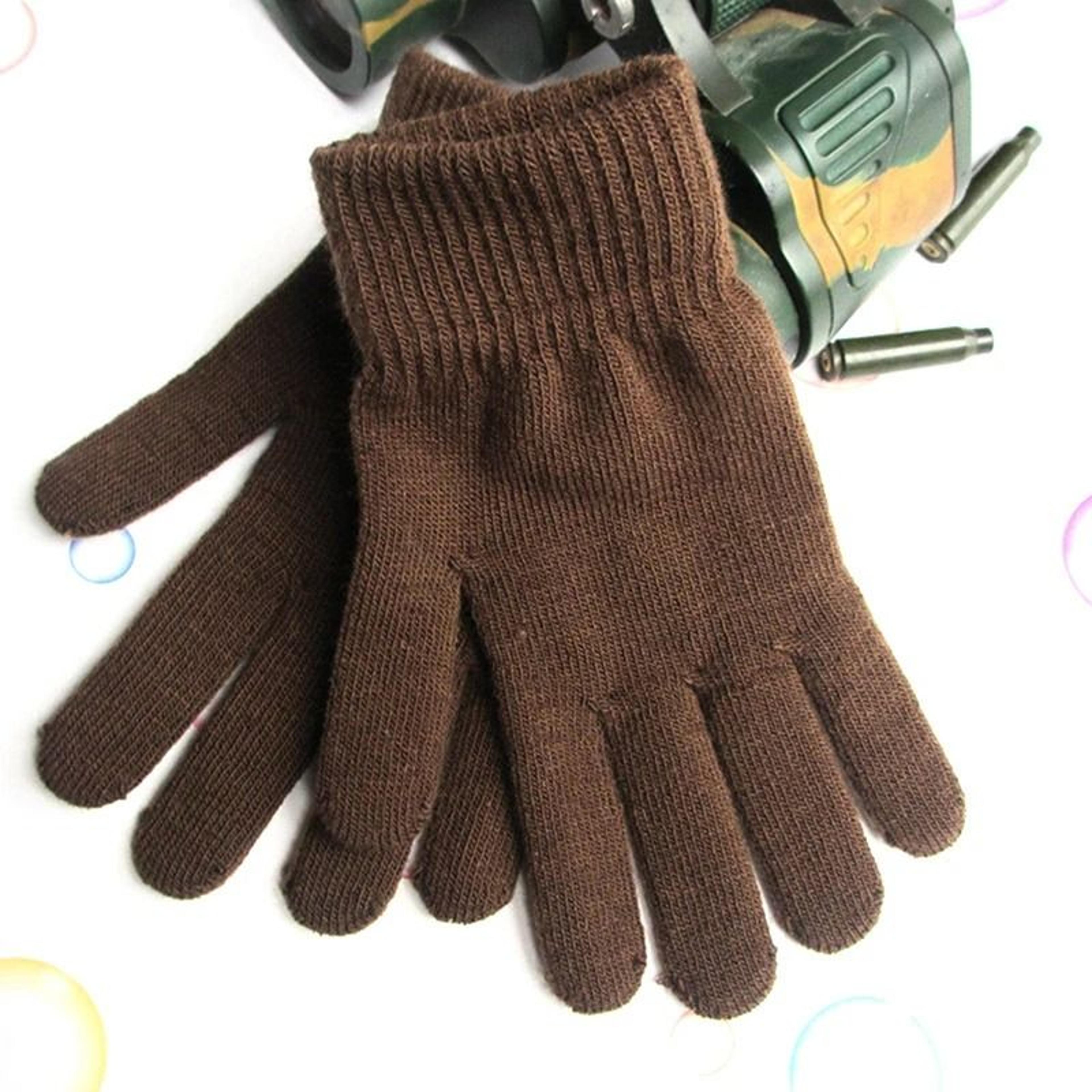 Women Knitted Solid Hand Warmer Gloves Thicken Lining Autumn Winter 5