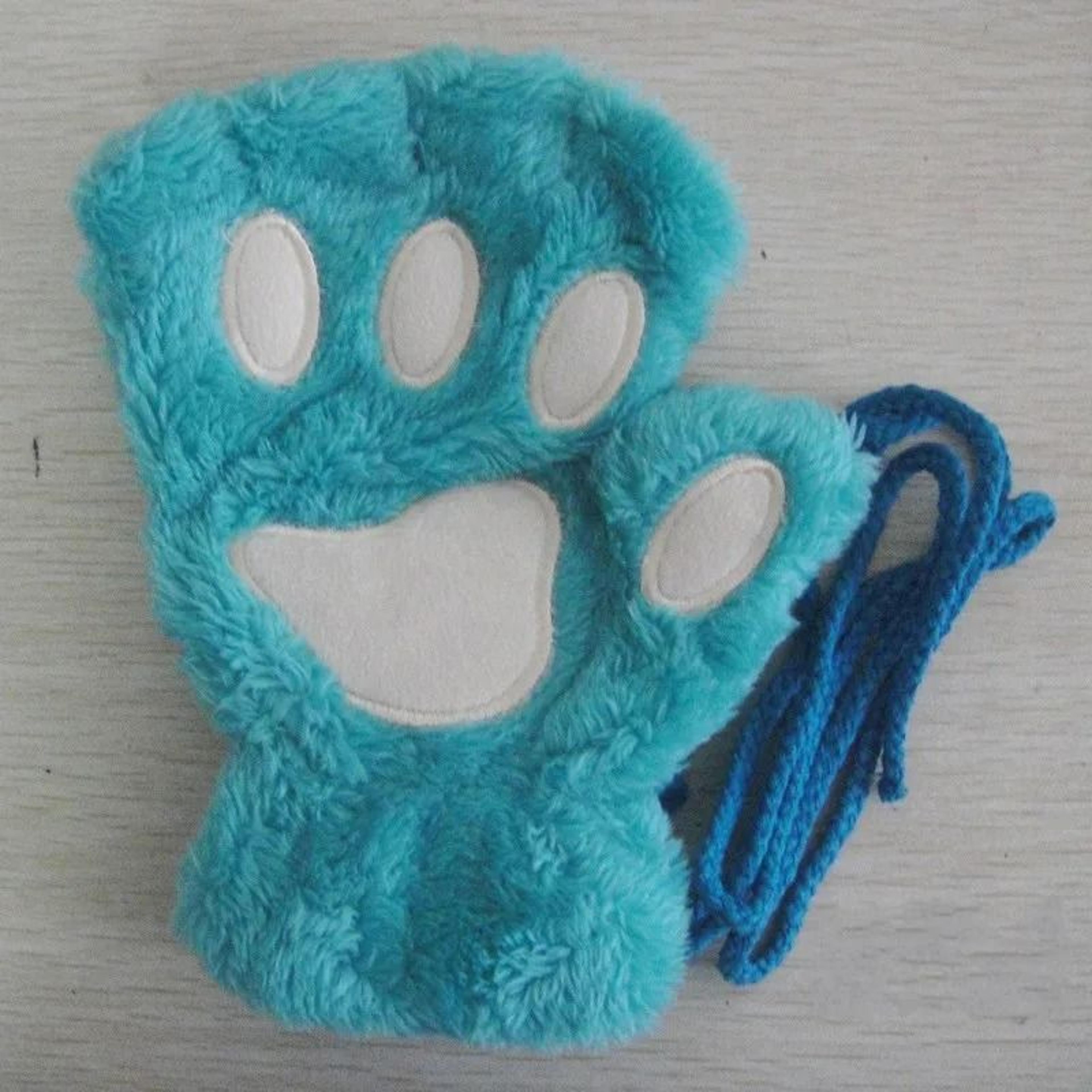 Plush Cat Paw Fingerless Gloves For Women 10