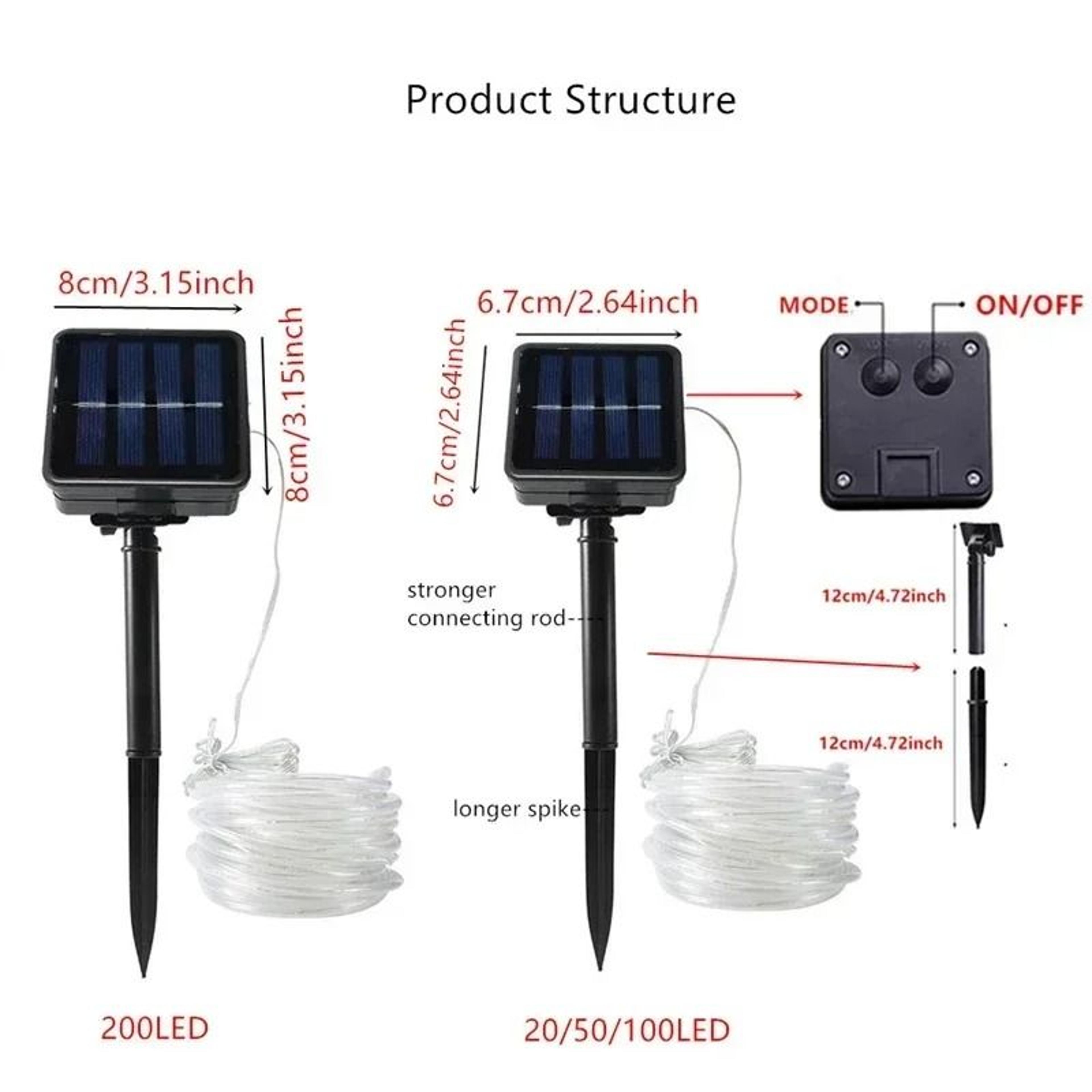 8 Modes Solar Rope Hose Lights LED String Lights Outdoor Decoration 5