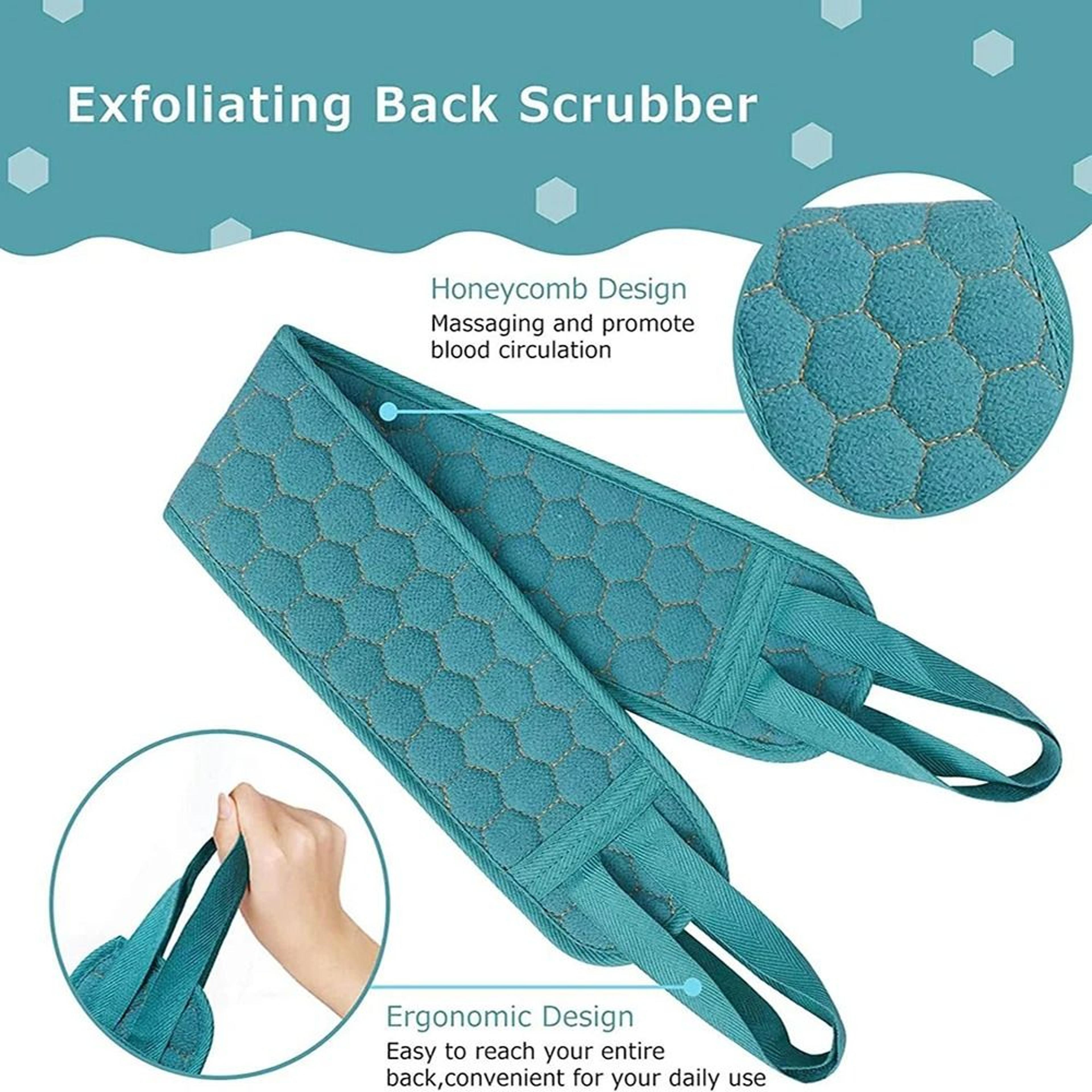 Exfoliating Body Scrubber Set With Back Scrubber Bath Glove And Shower Loofah 4