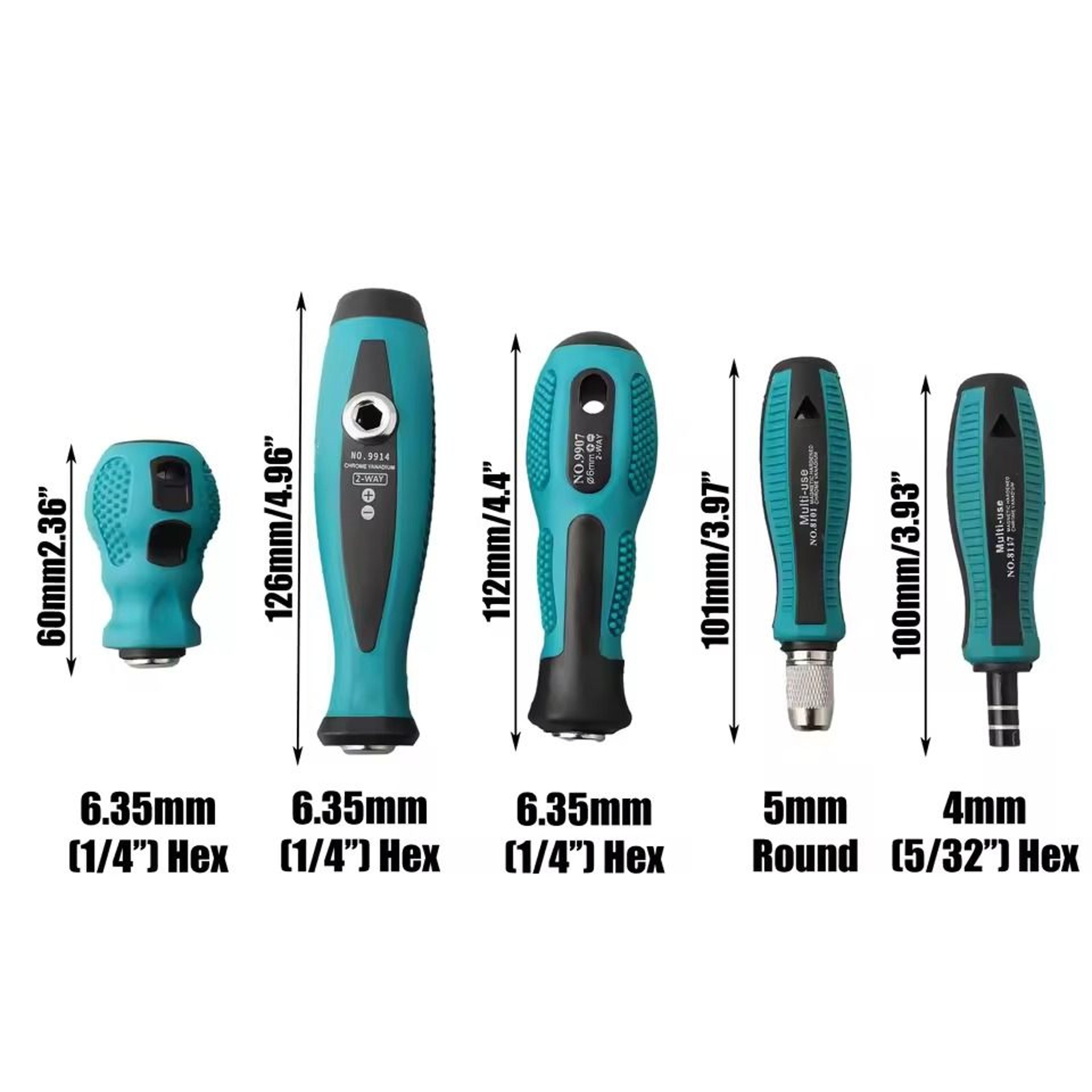 Adapter Screwdriver Handle Bit Holder 635mm To 4mm Hex 5mm Round Adapter 2