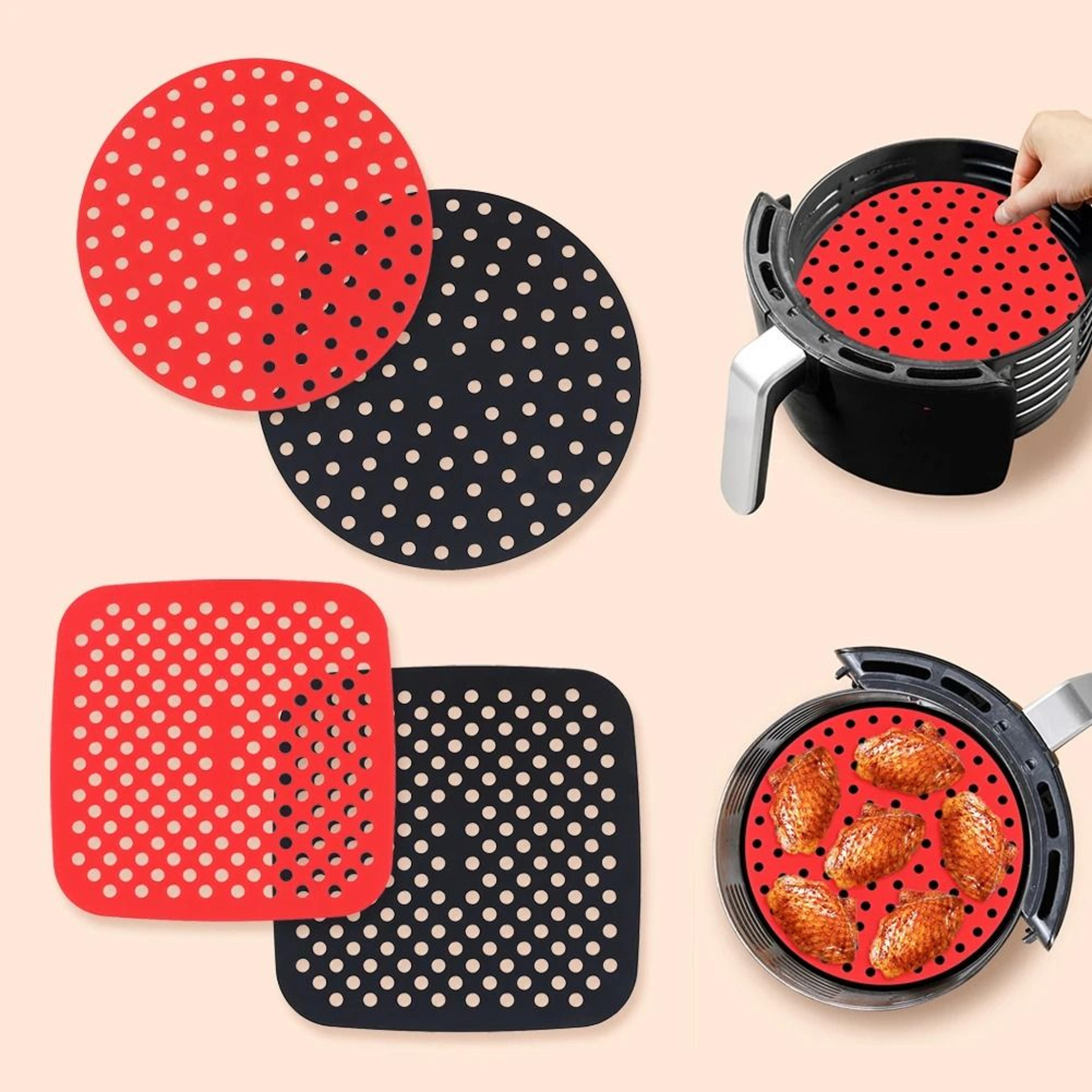Air Fryer Silicone Liner Mat Reusable Non Stick Baking Mat Round Square Kitchen Accessory 0