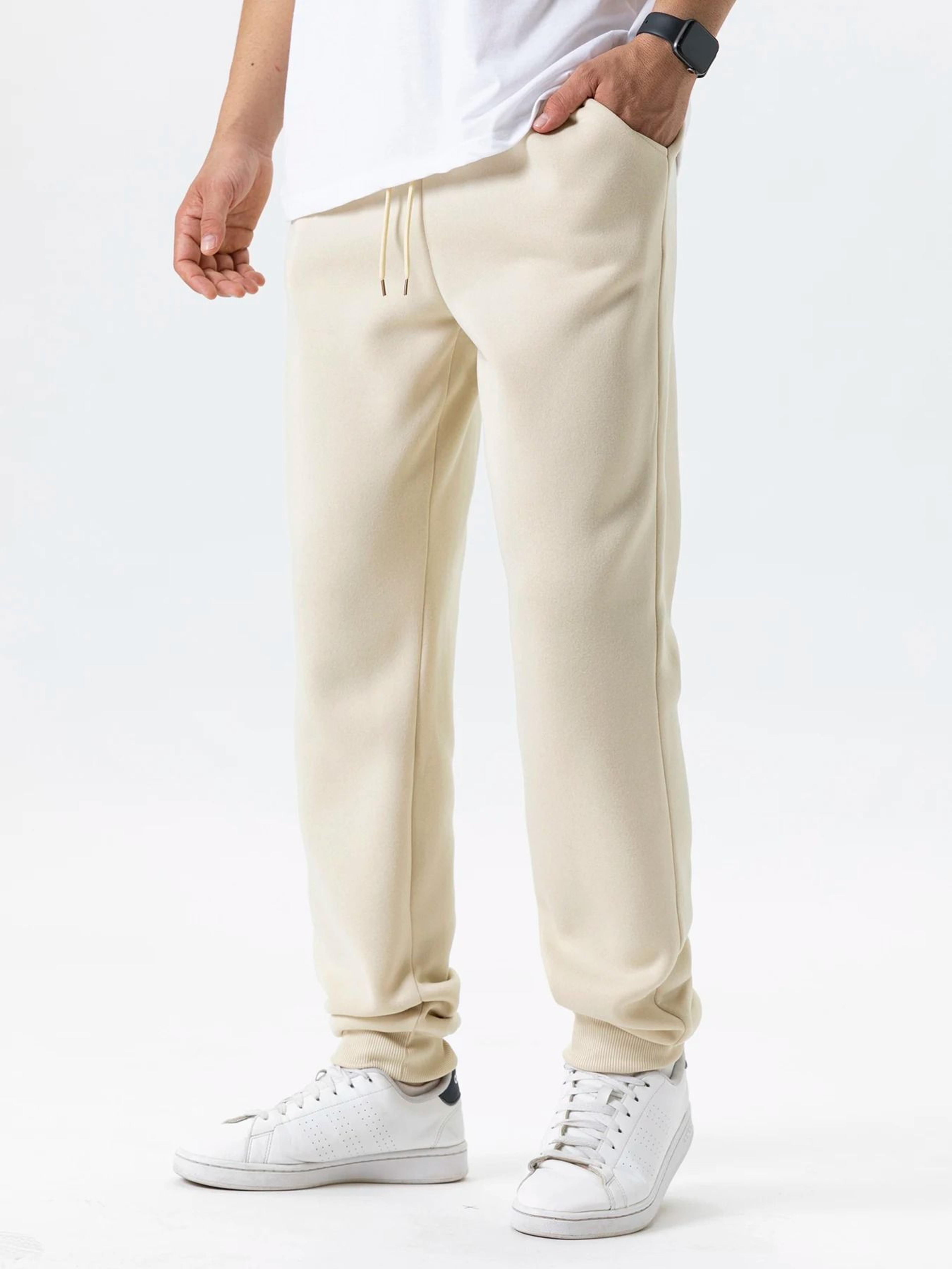 Mens Autumn Winter Fleece Sweatpants Baggy Joggers Elastic Waist 2