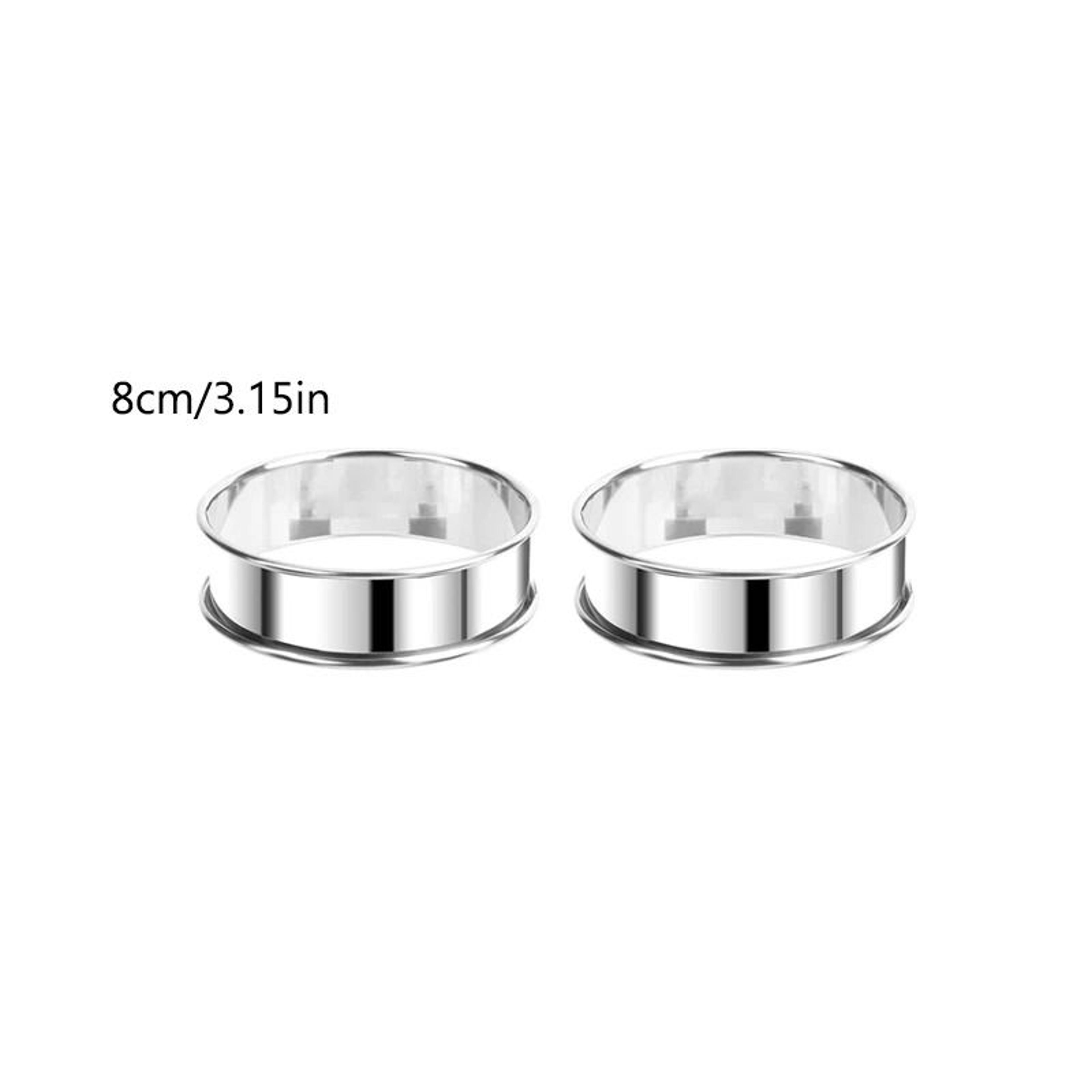Stainless Steel Baking Circle Tart Rings 2 Pack 10cm And 8cm 6
