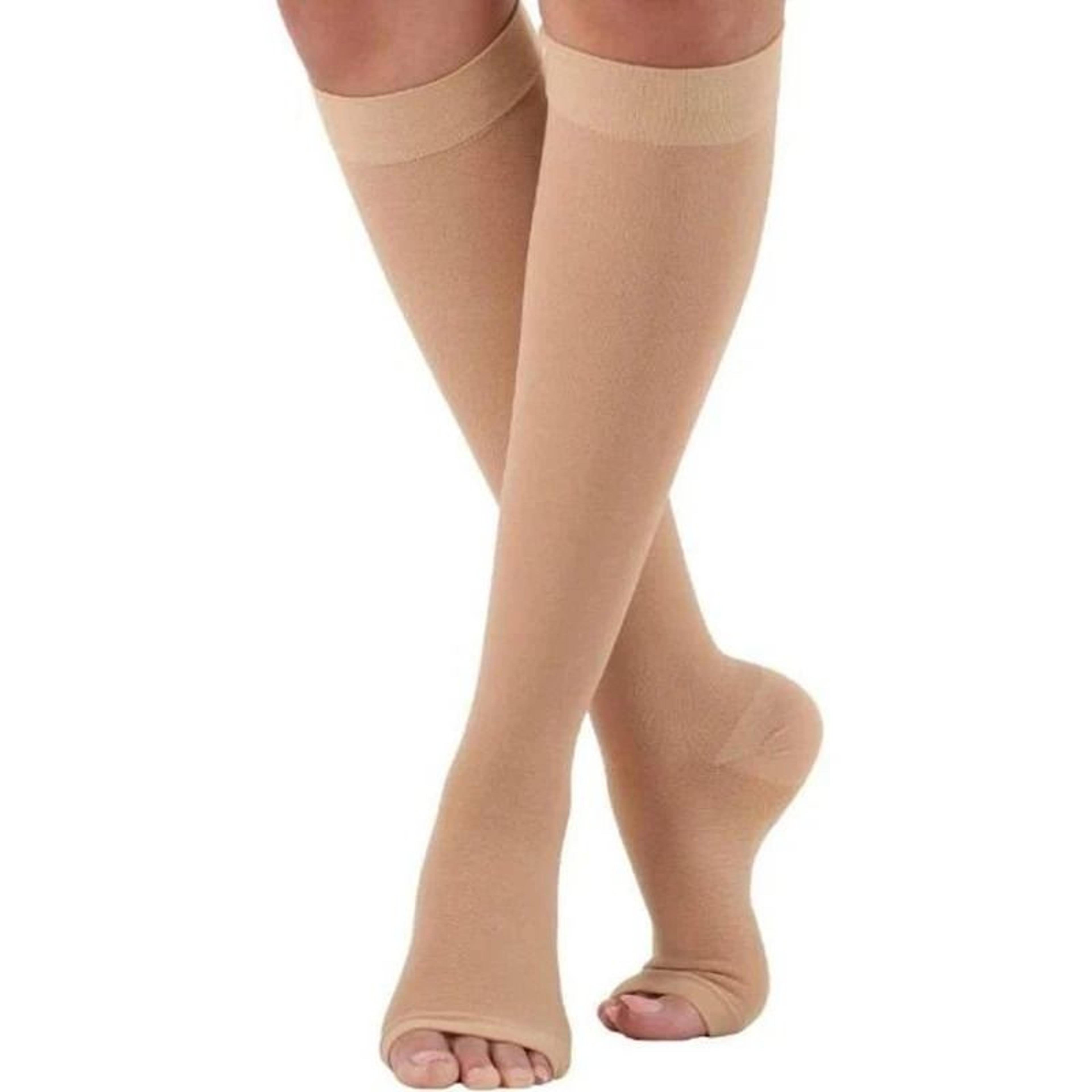 Medical Calf Compression Stockings Knee High Open Toe Pressure Socks 8