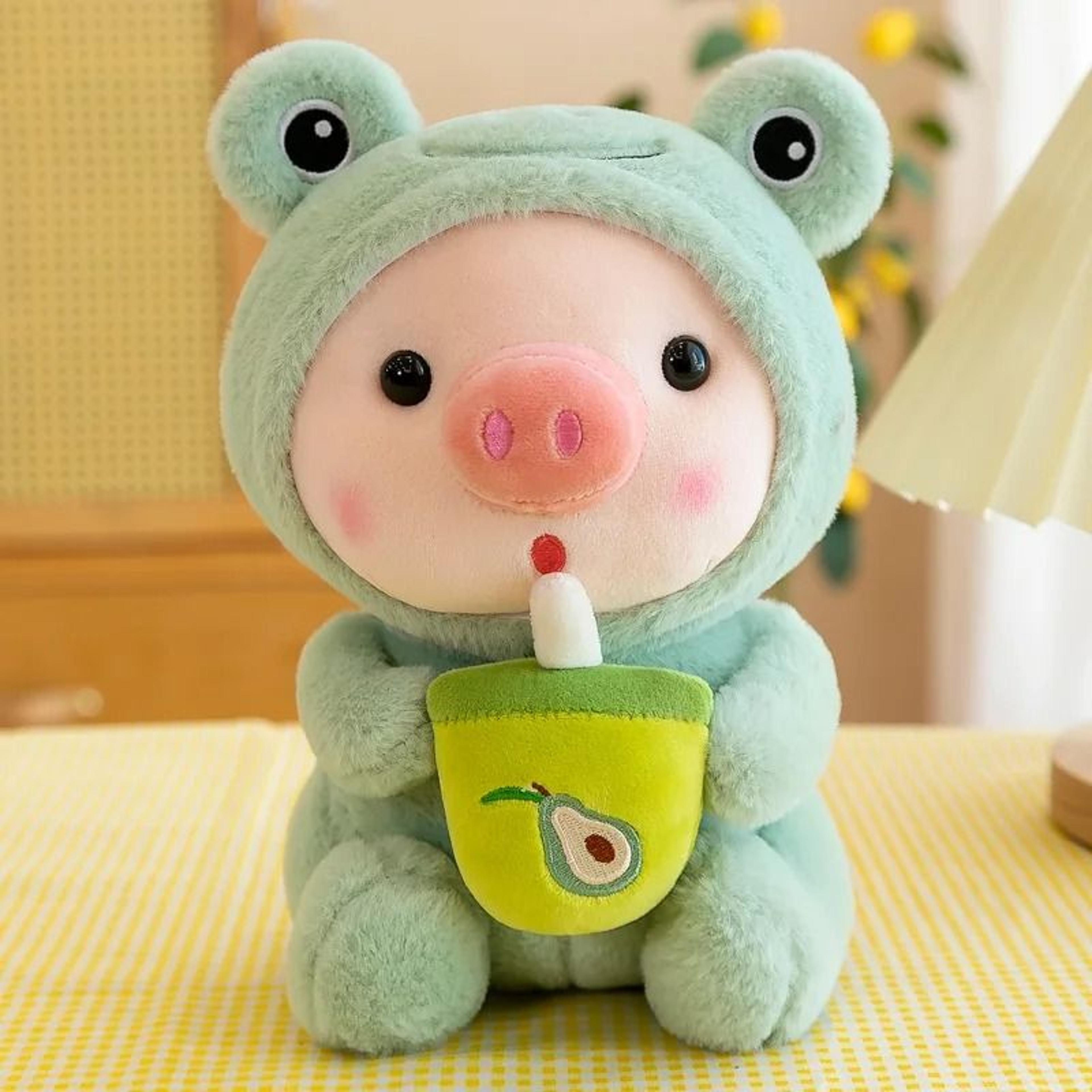 Cartoon Animal Transformation Milk Tea Pig Plush Toy 8