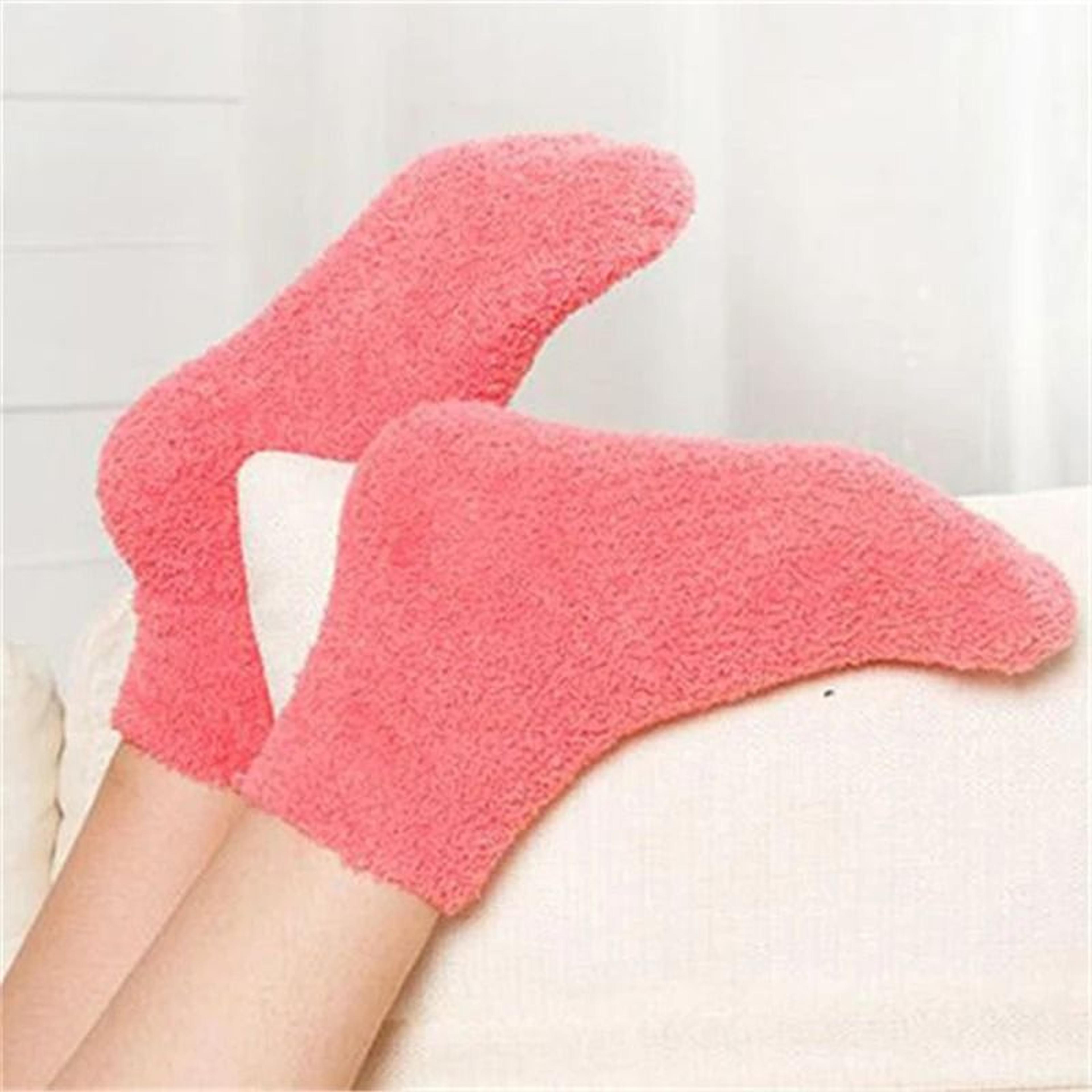 Women Fluffy Coral Fleece Bed Socks 3