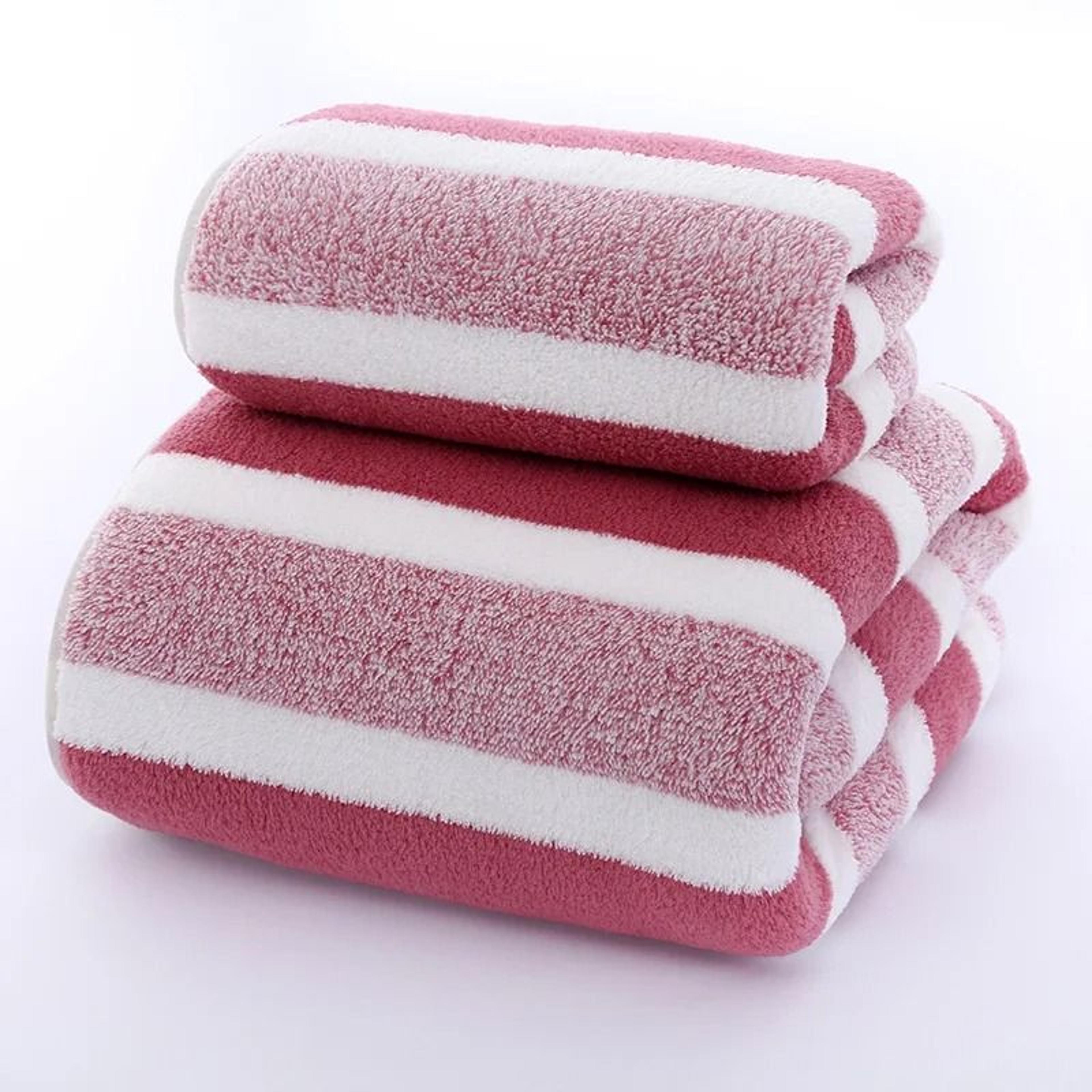 Striped Pattern Quick Dry Soft Towel Set For Bathroom And Face Care 9