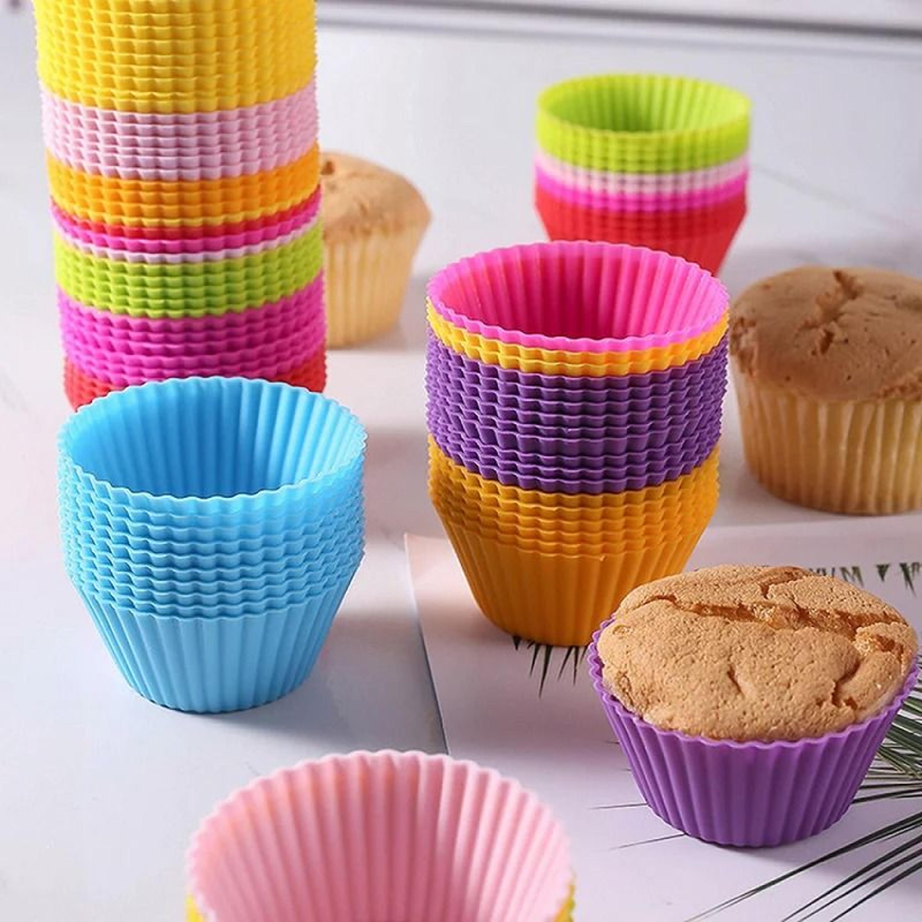 Silicone Small Cake Cup Mold 12pcs Pudding Jelly Baking Cups 6