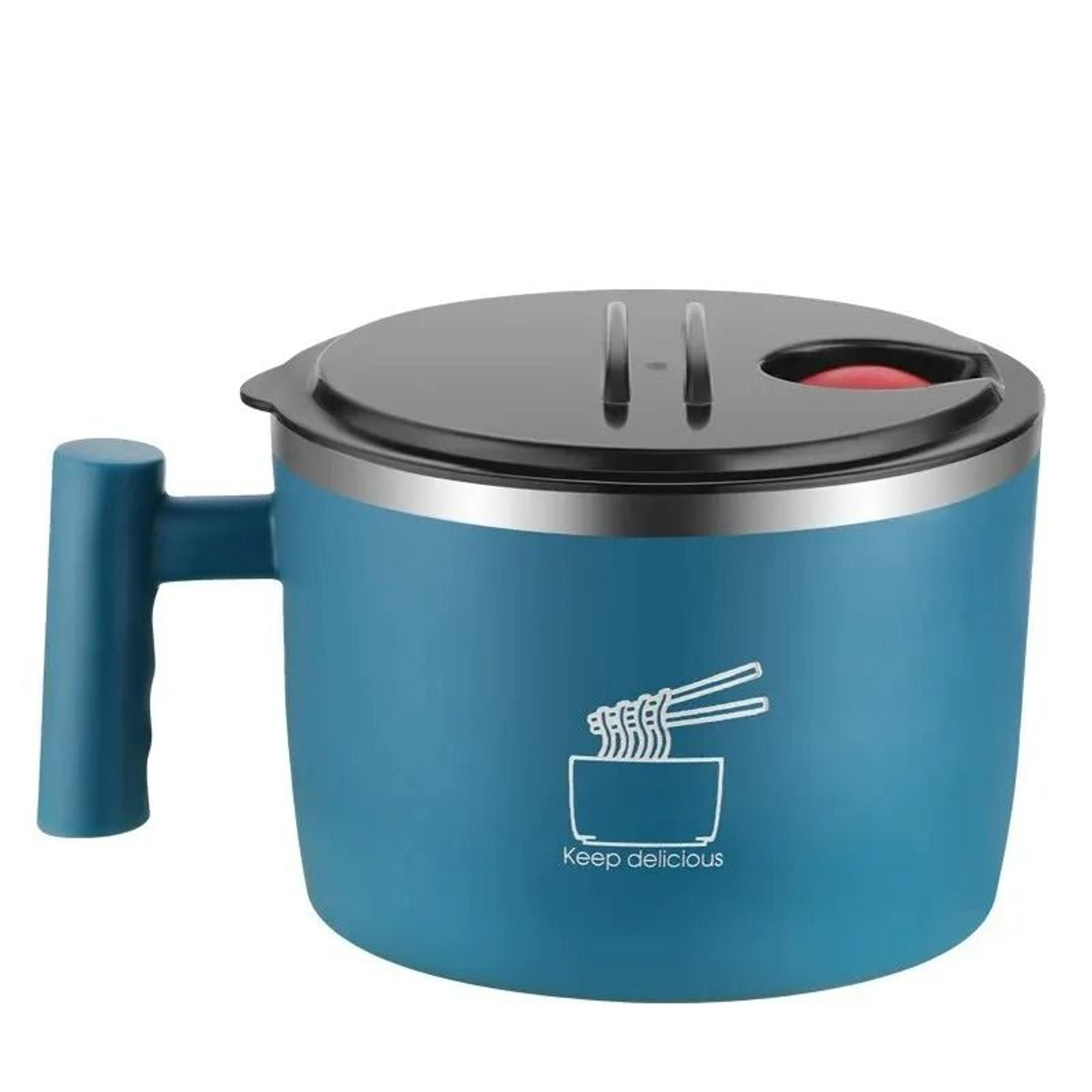Stainless Steel Instant Noodle Bowl With Handle And Lid 1000 ML 6