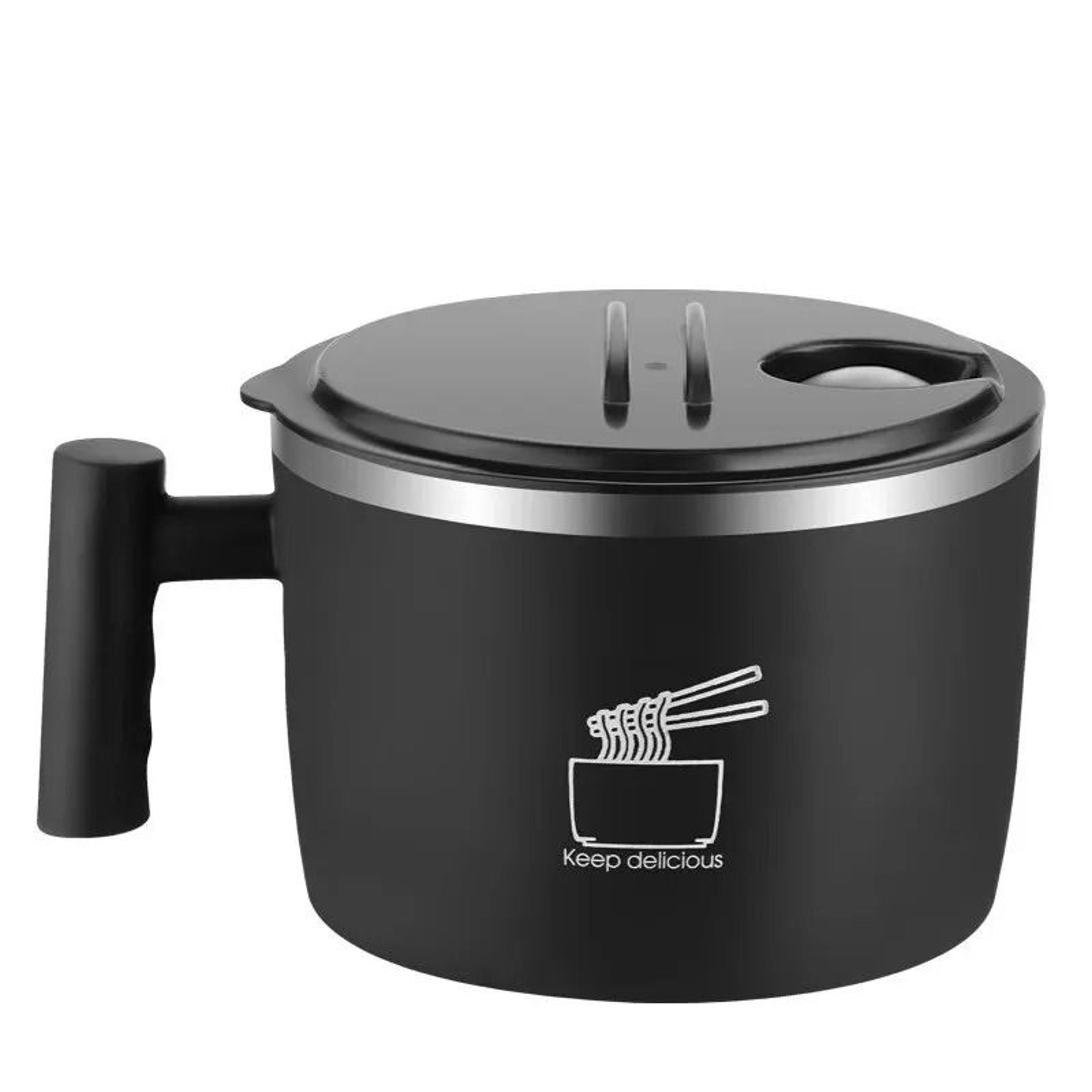 Stainless Steel Instant Noodle Bowl With Handle And Lid 1000 ML 7