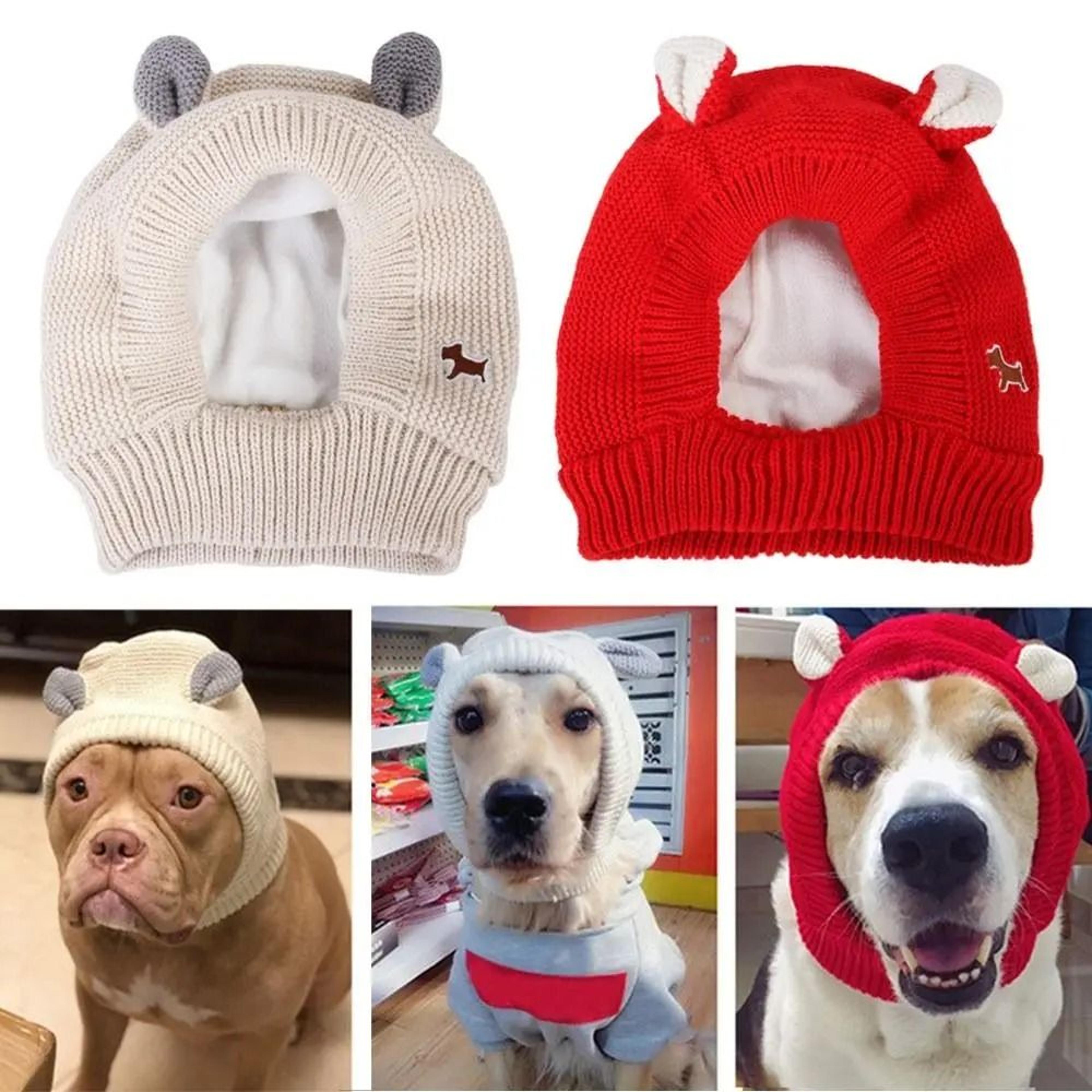 Quiet Dog Ear Muffs Noise Protection Knitted Hat For Medium And Large Dogs 2