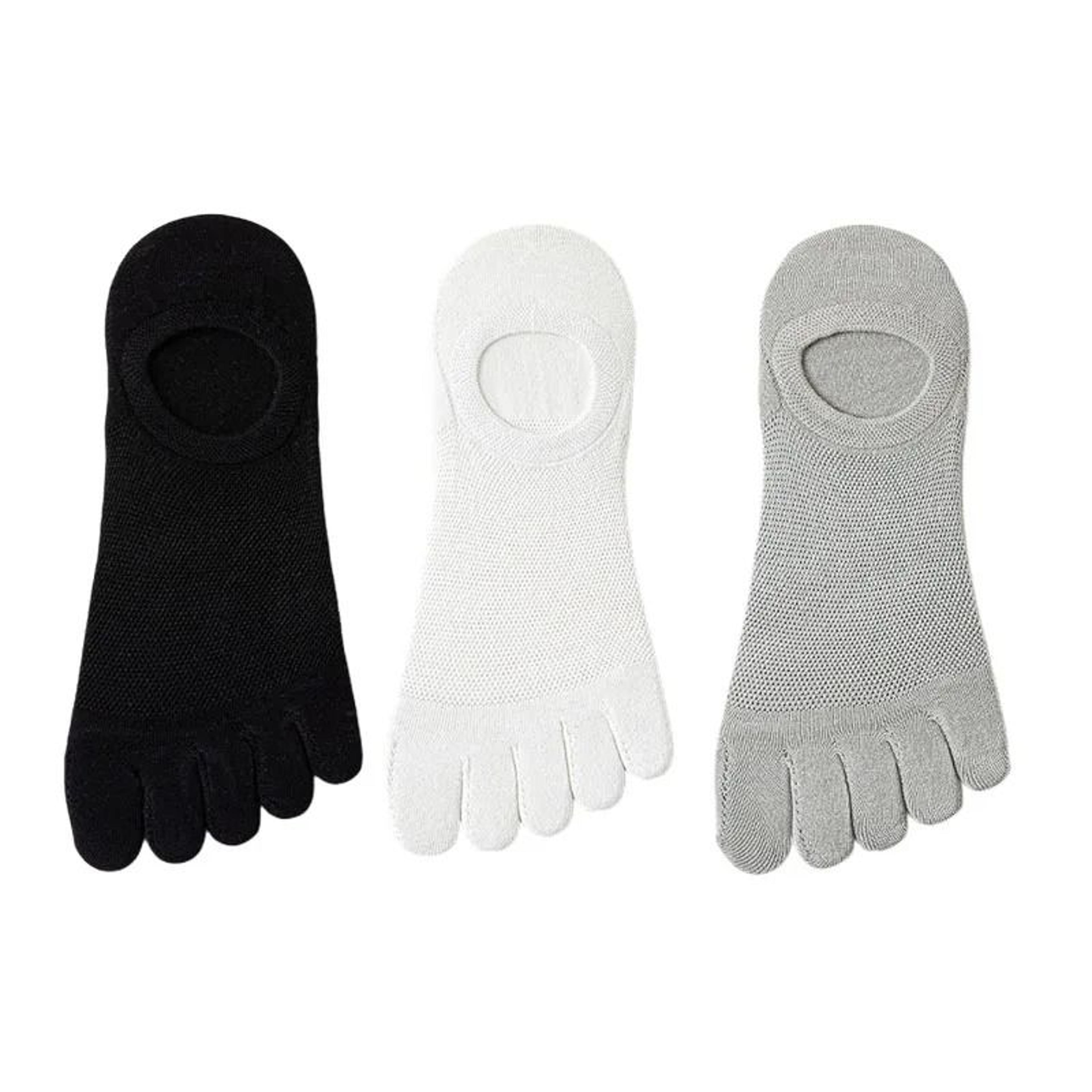 3 Pairs Mens Breathable Toe Socks Casual Finger Boat Socks 22
