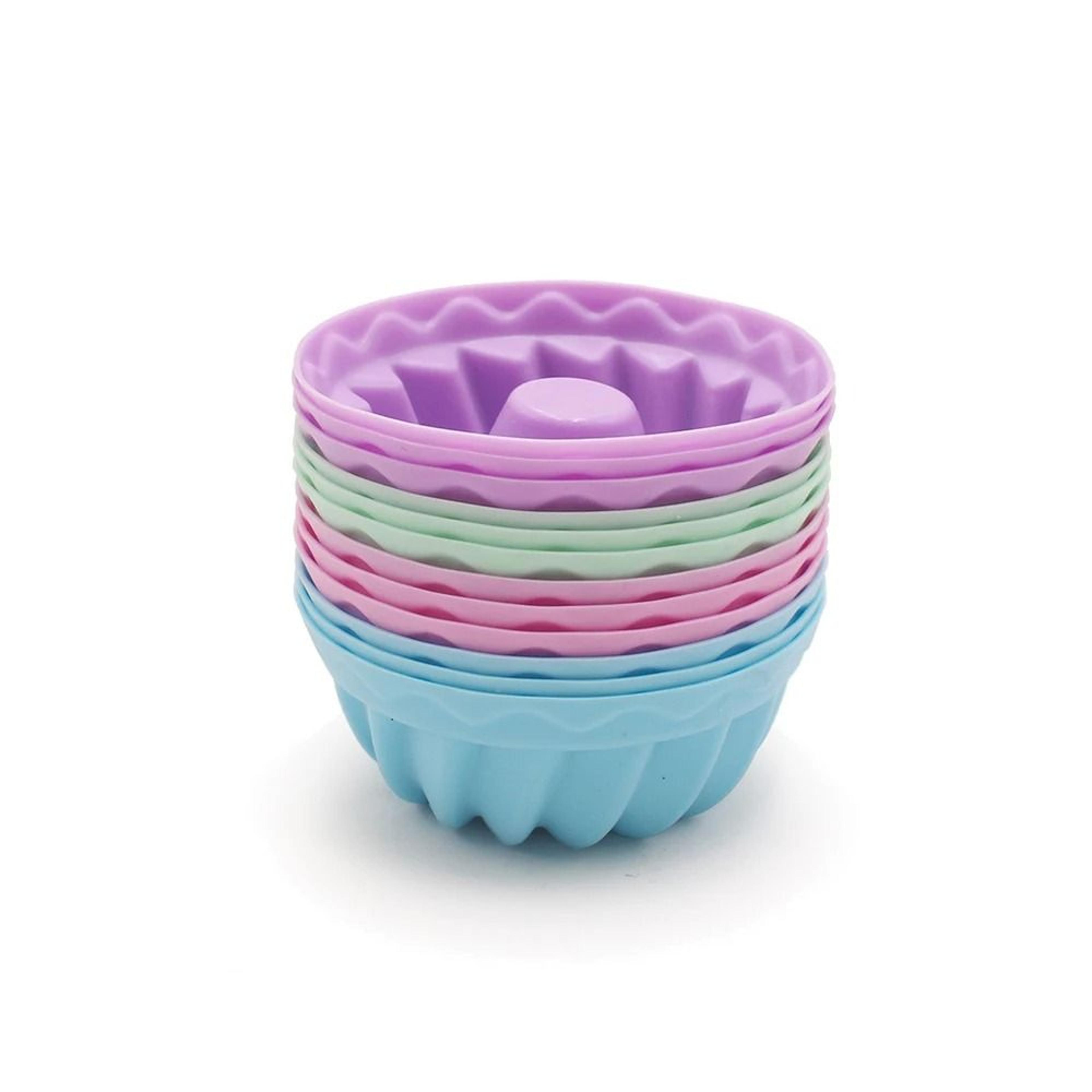 Food Grade Silicone Muffin Cups Set 12 Pieces Multicolor 2