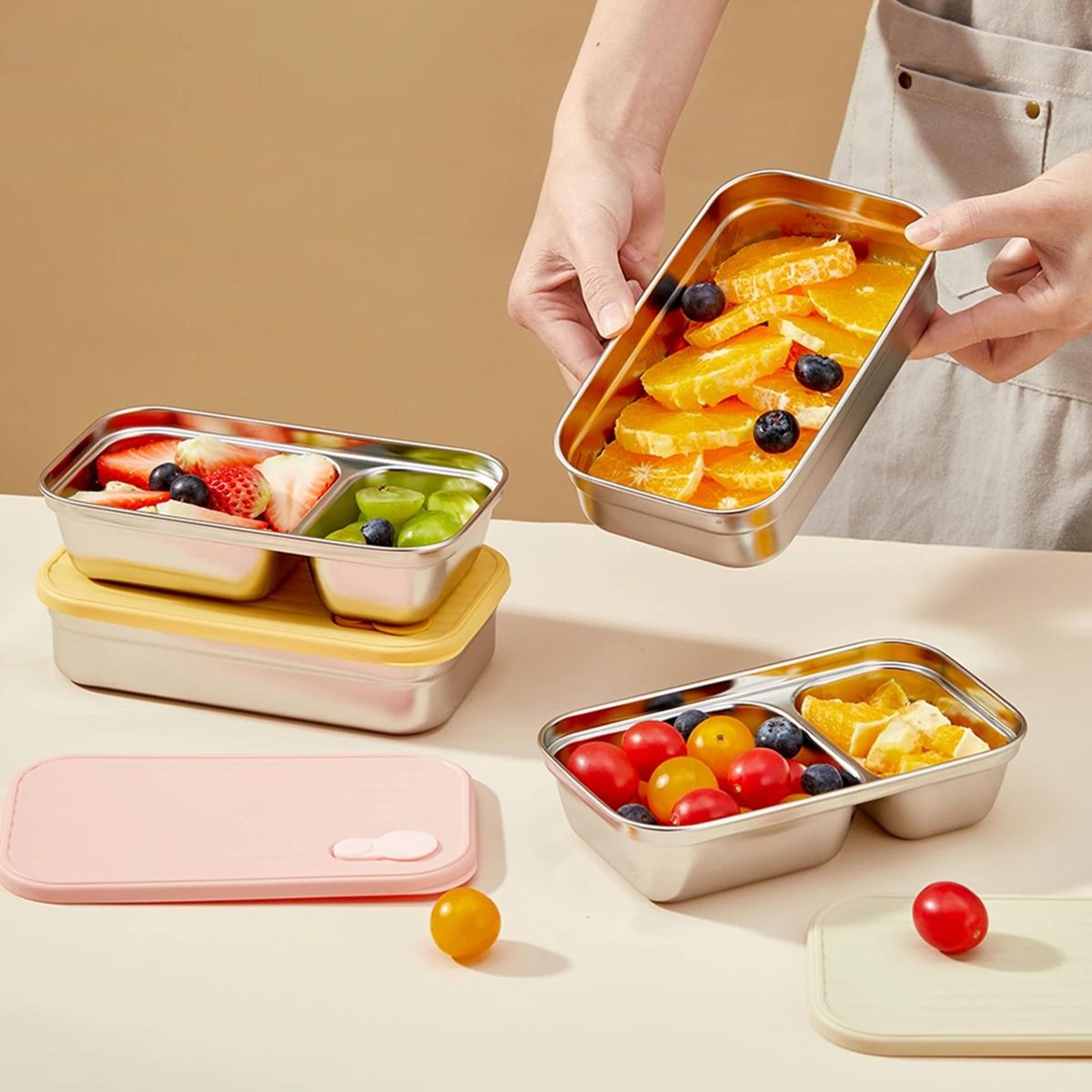 WORTHBUY 304 Stainless Steel Lunch Box With Lid Portable Food Container 2