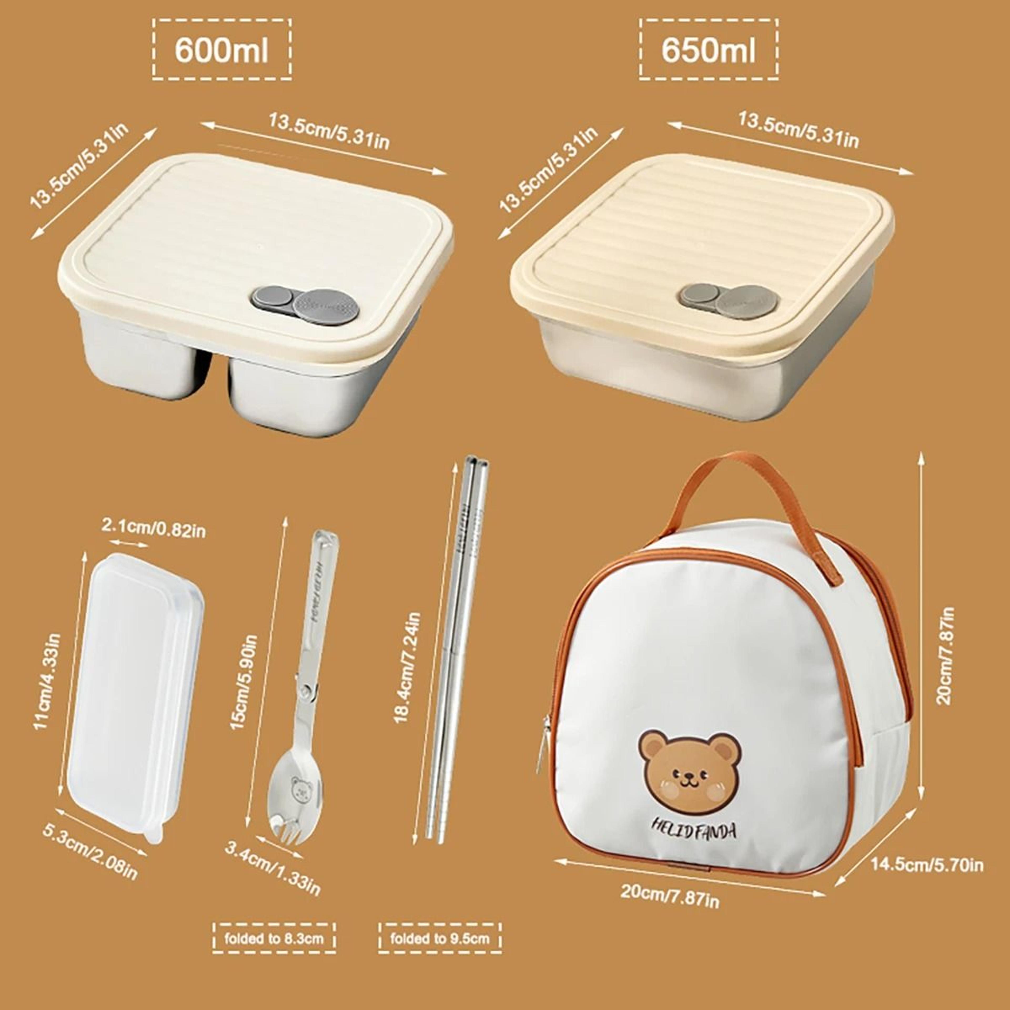 WORTHBUY 304 Stainless Steel Lunch Box With Lid Portable Food Container 12