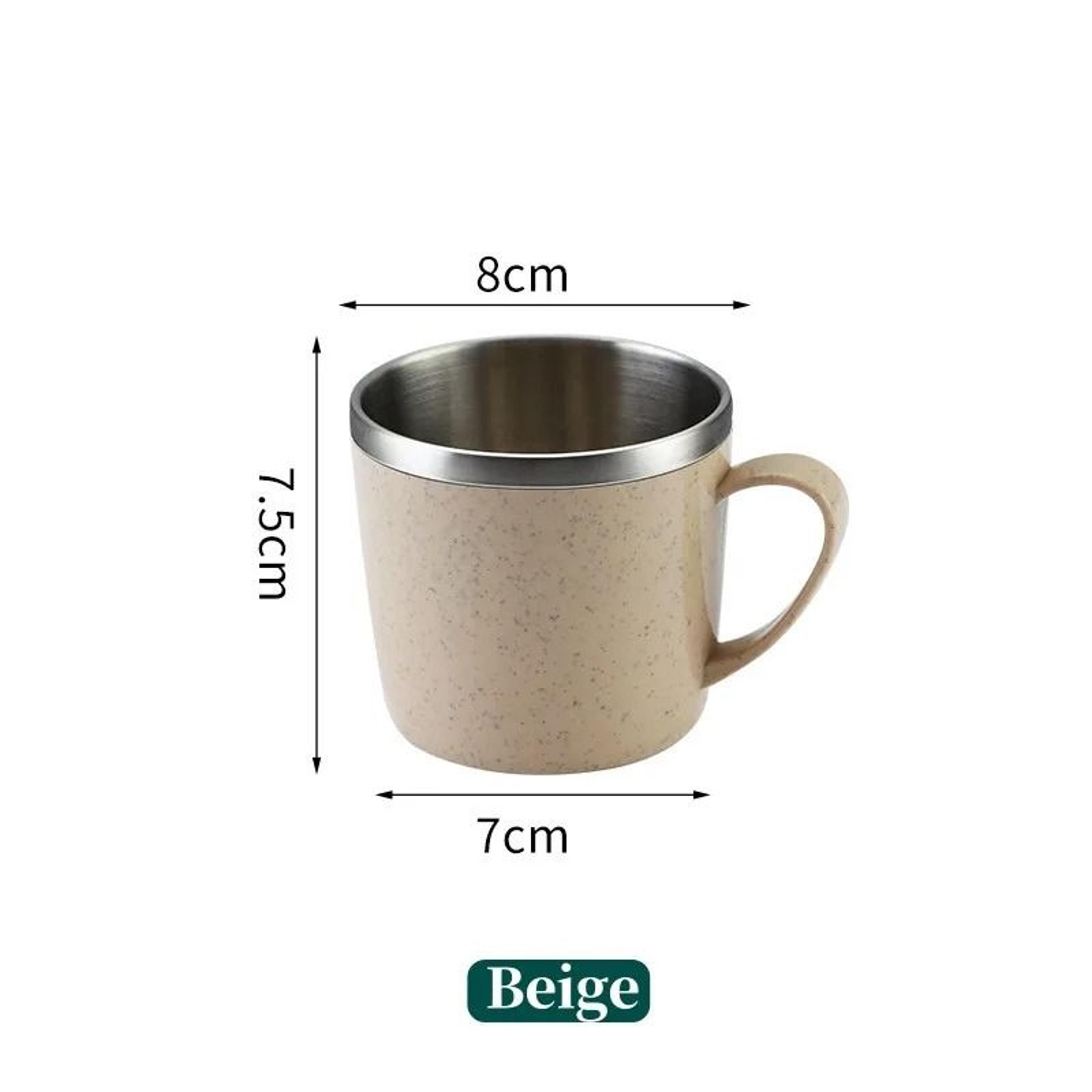 Double Layer Stainless Steel Coffee Mug With Plastic Handle For Home And Office 7