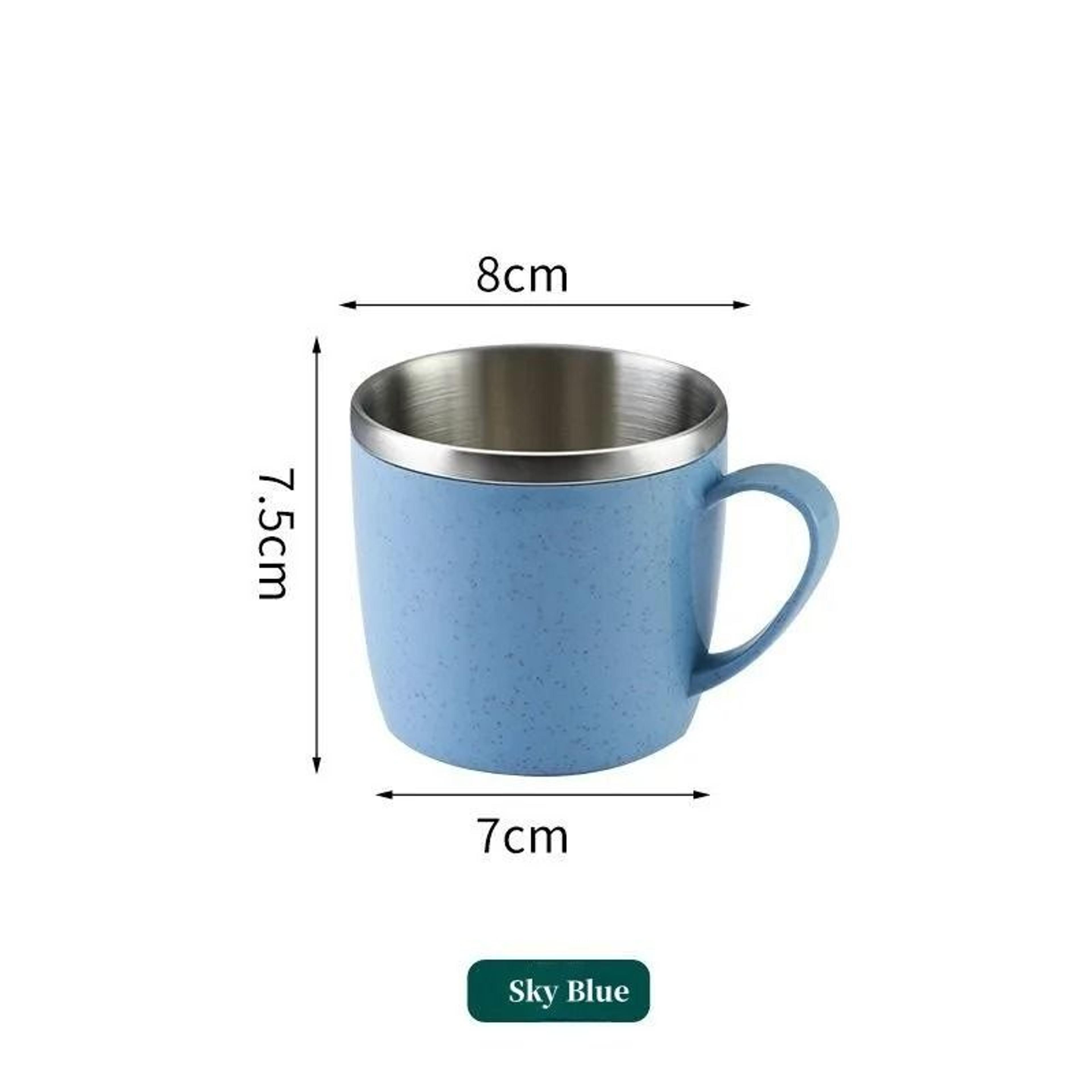 Double Layer Stainless Steel Coffee Mug With Plastic Handle For Home And Office 8