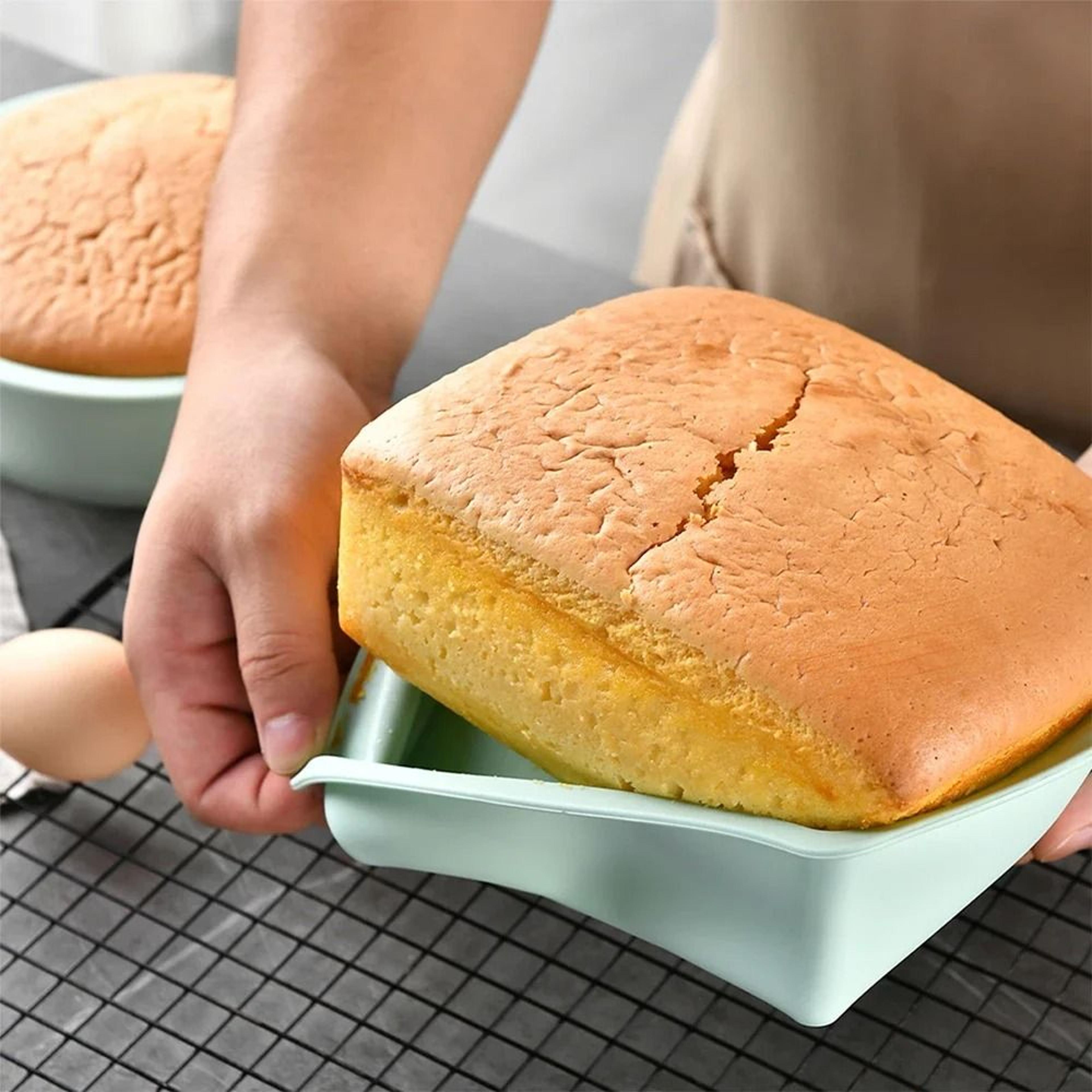 Silicone Square Cake Plate NonStick With AntiSlip Handle For Oven  Air Fryer 1
