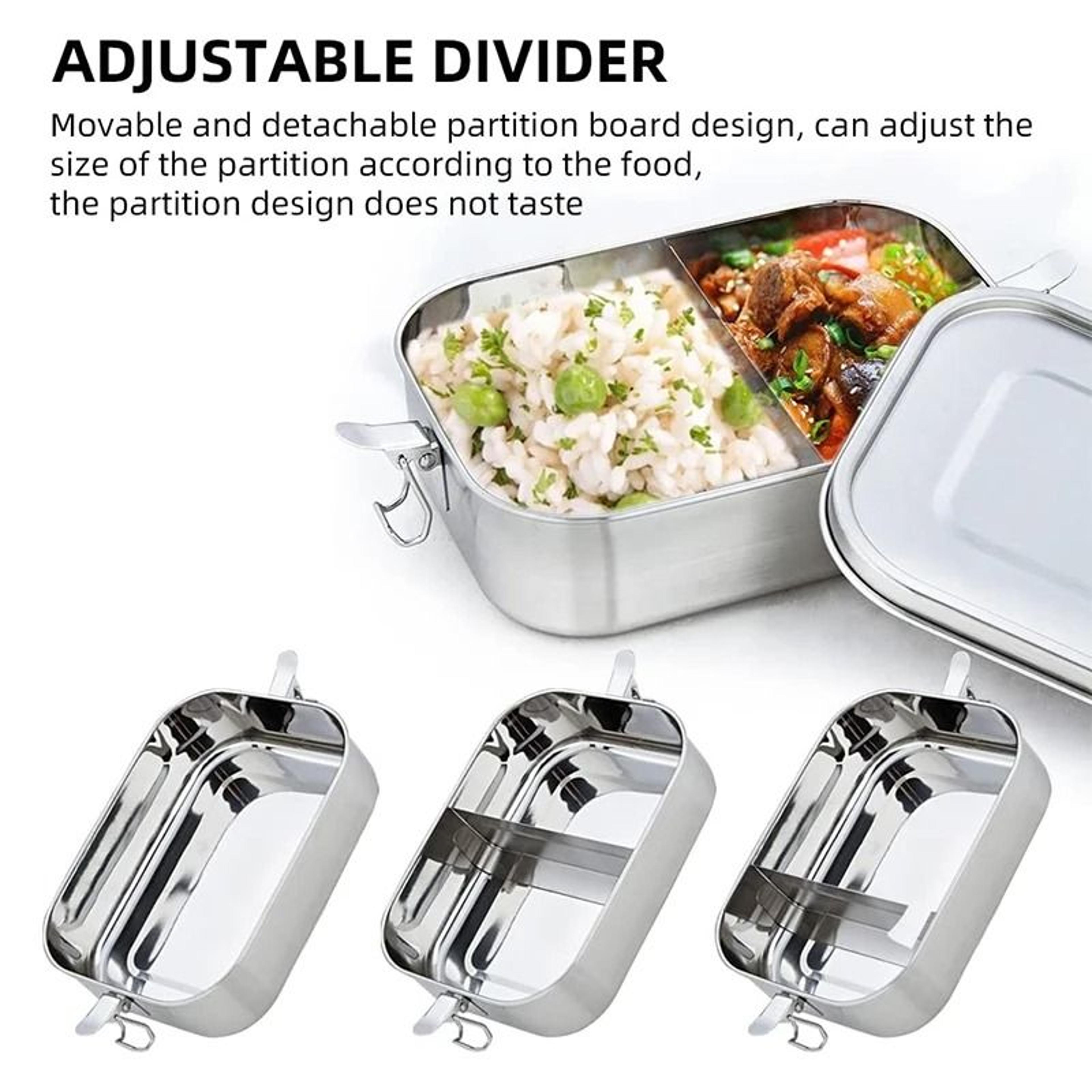 Stainless Steel Lunch Box With Removable Dividers 850 ML For Kids And Adults 3